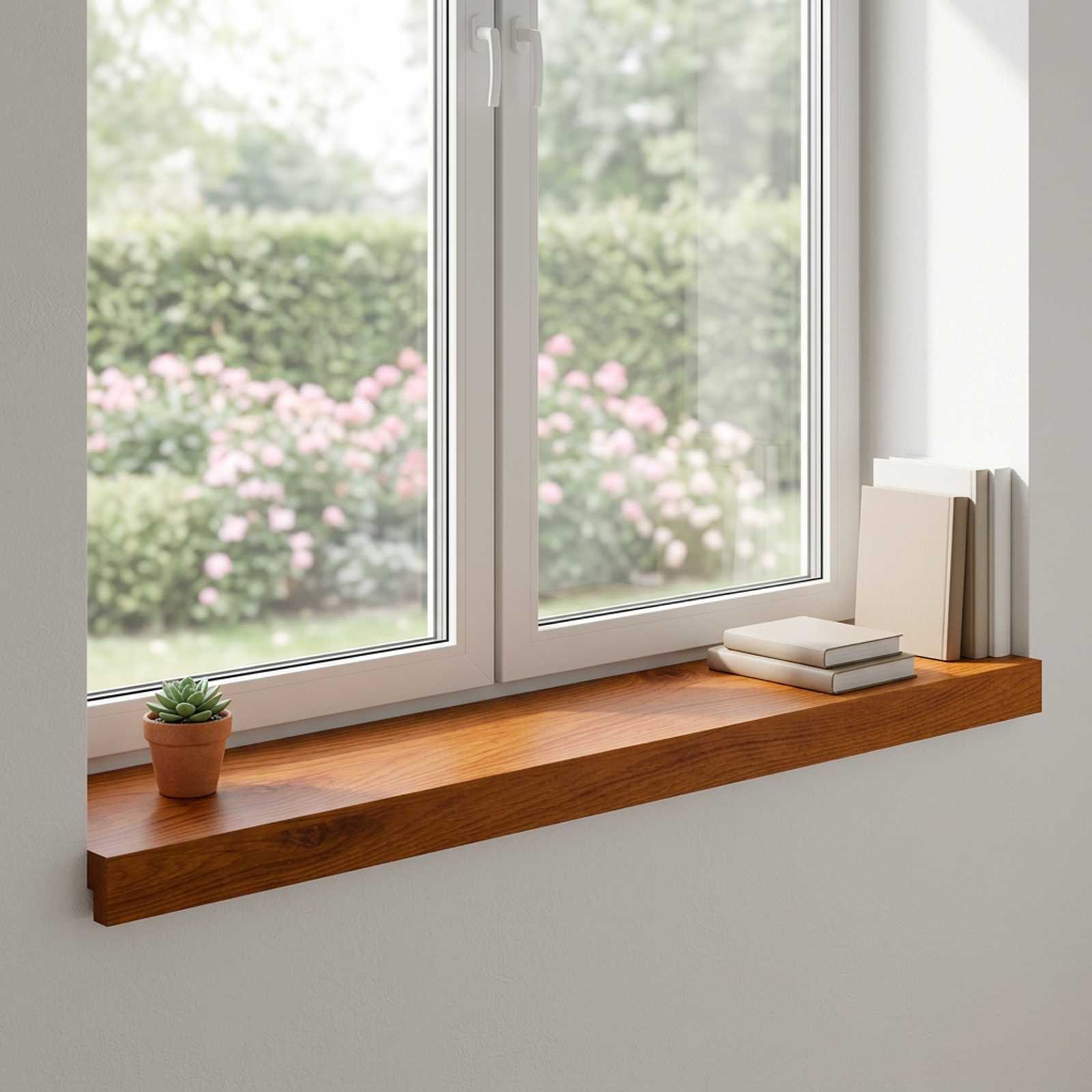 Ablakpárkányok 2 db barna 70 x 15 x 2 cm tömör tölgyfa