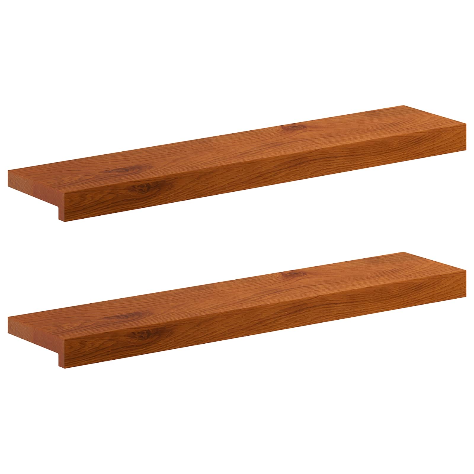 Ablakpárkányok 2 db barna 80 x 15 x 2 cm tömör tölgyfa