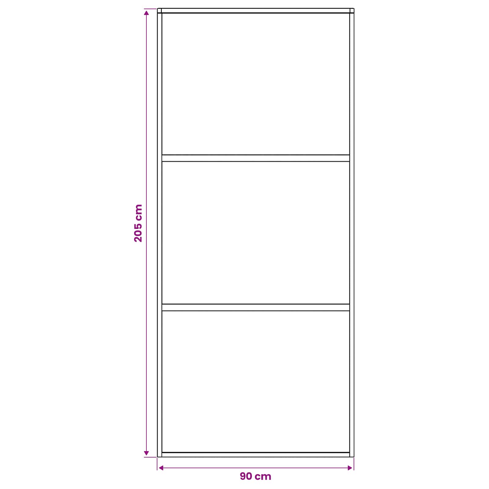 Csúszó ajtó 90 x 205 cm edzett üveg és alumínium