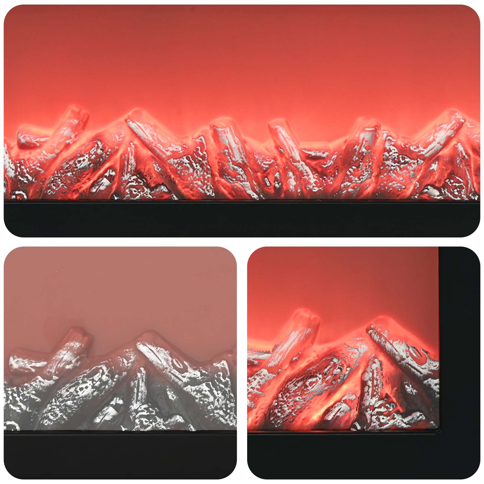 Led-es kandalló füstös tölgy 95 x 42,5 x 60 cm szerelt fa