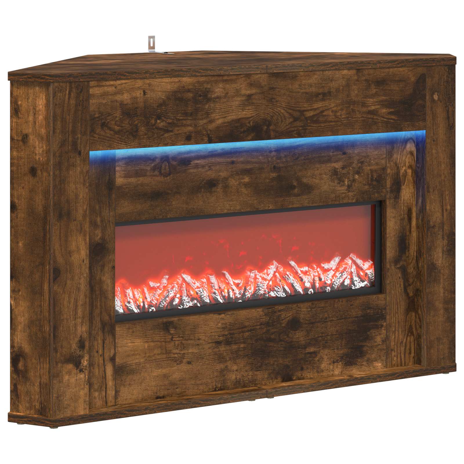 Led-es kandalló füstös tölgy 95 x 42,5 x 60 cm szerelt fa