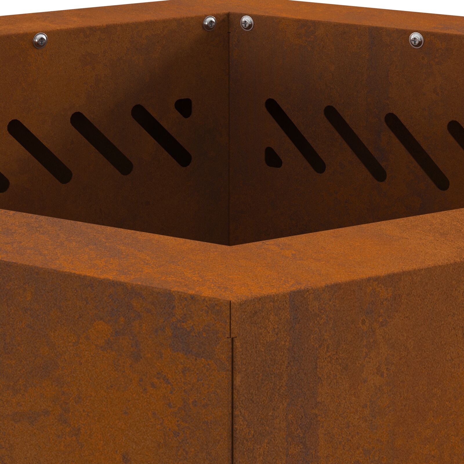 Füstmentes tűzhely hatszögletű 48x48x51 cm időjárásálló acél