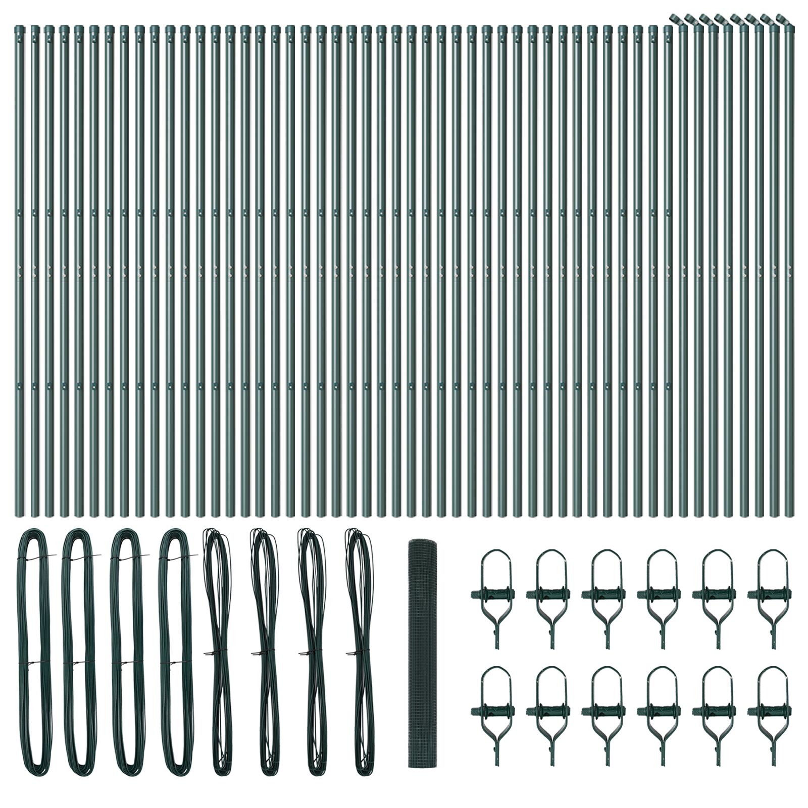 Hegesztett drótkerítés 13 oszloppal zöld 1x100 m acél
