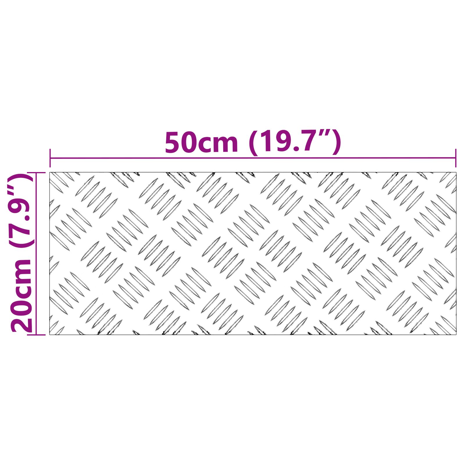 Alumínium kockás lemezek 4 db csúszásmentes 50x20 cm