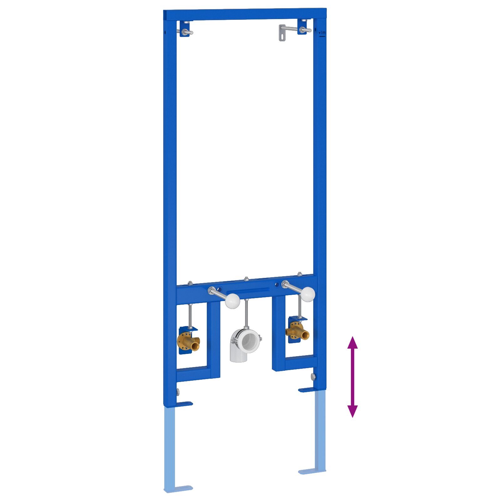 Fürdőszobai kiegészítő kivehető kék fém, műanyag 50 x 17.5 x 136 cm