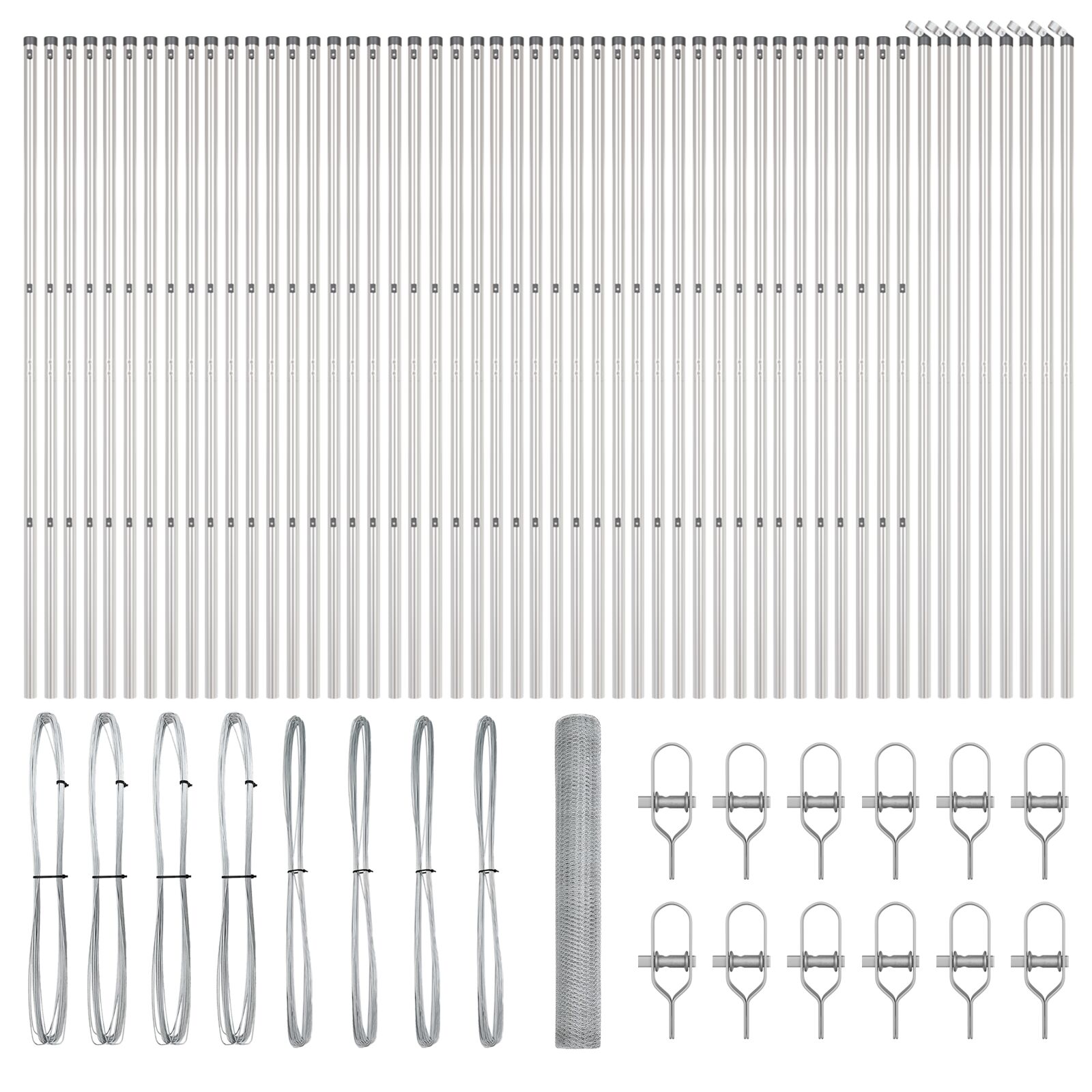 Hatszögletű kerítés 1.2x100 m horganyzott acél, kerítésoszlopok 13 db ø32 mm 170 cm horganyzott acél