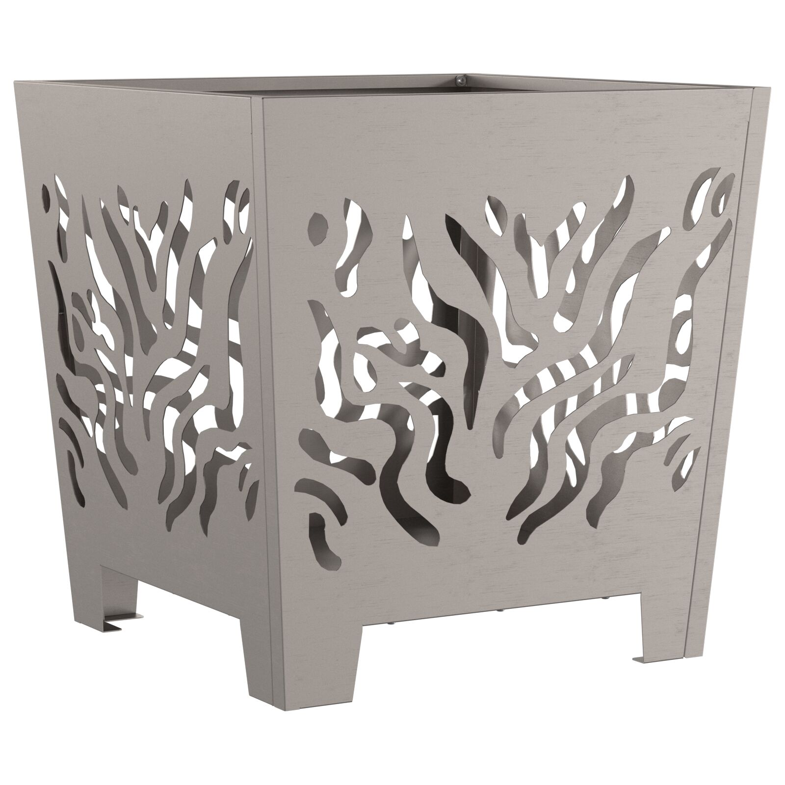 Tűzrakó hely négyzetes 40x40x40 cm időjárásálló acél