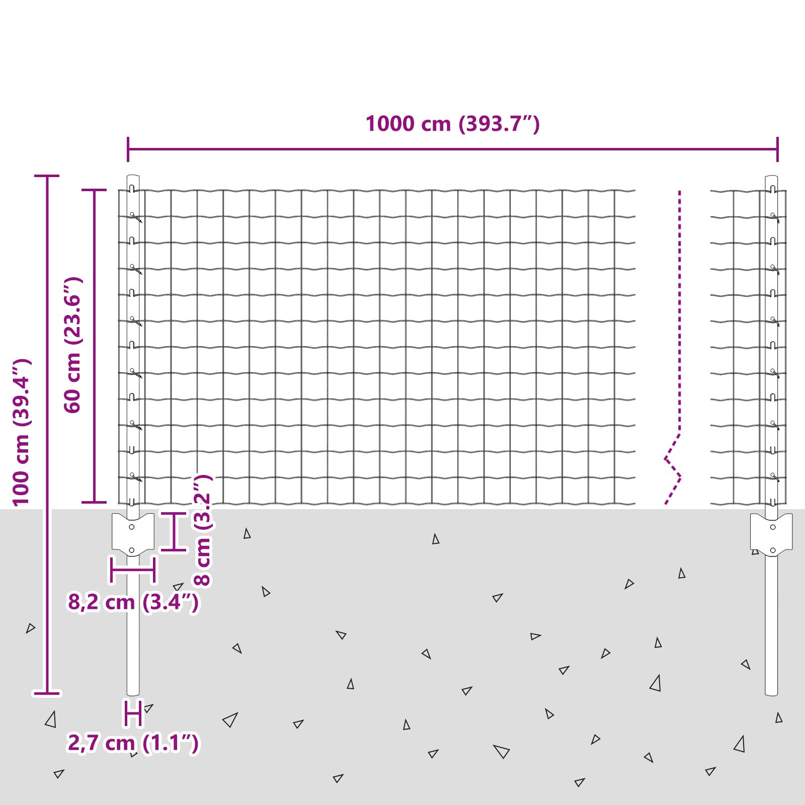 Európai kerítés készlet két elem horganyzott acél 10 x 0.6 m