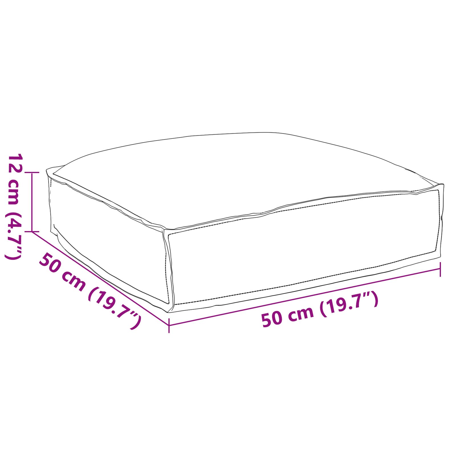 Kültéri párna bézs poliészter 50 cm x 50 cm megfordítható párna Kültéri párna bézs poliészter 50 cm x 50 cm megfordítható párna