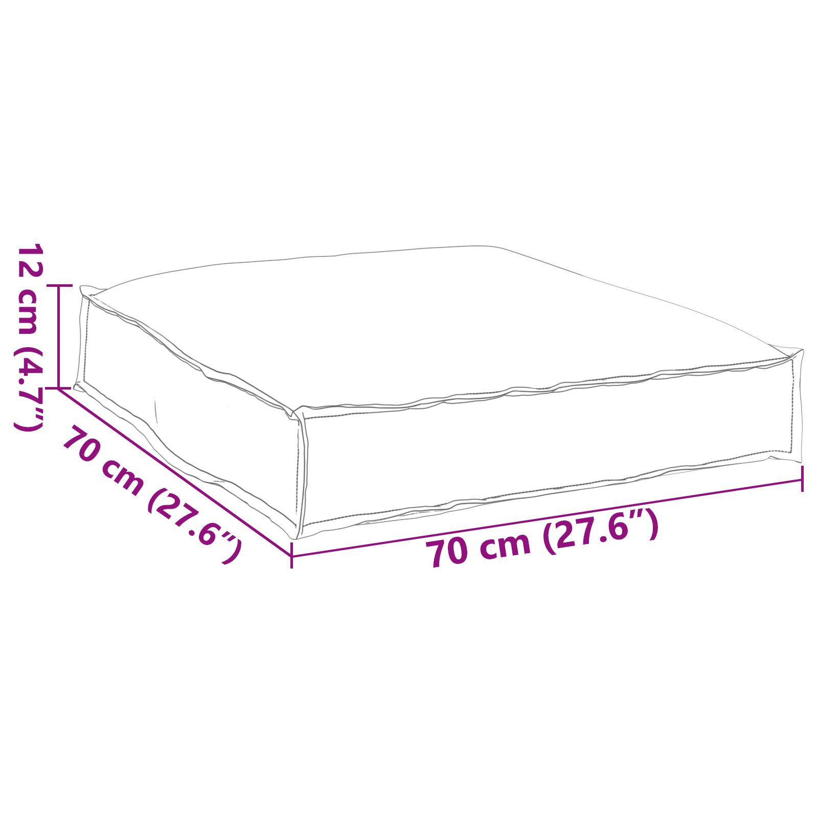 Terasz párna üléshez királykék 70x70x12 cm oxford szövet Terasz párna üléshez királykék 70x70x12 cm oxford szövet
