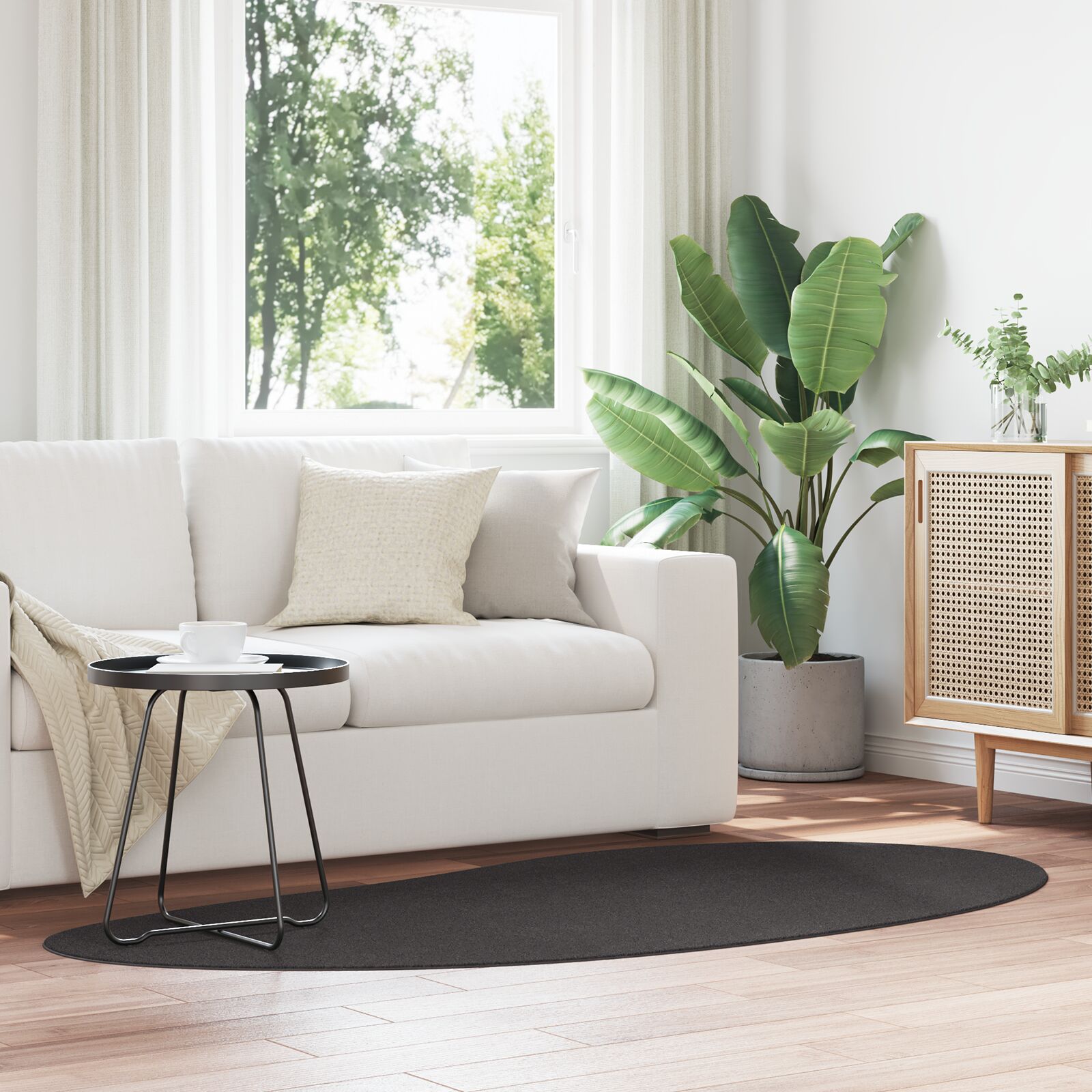 Antracit szőnyeg 100x200 cm poliészter csúszásmentes