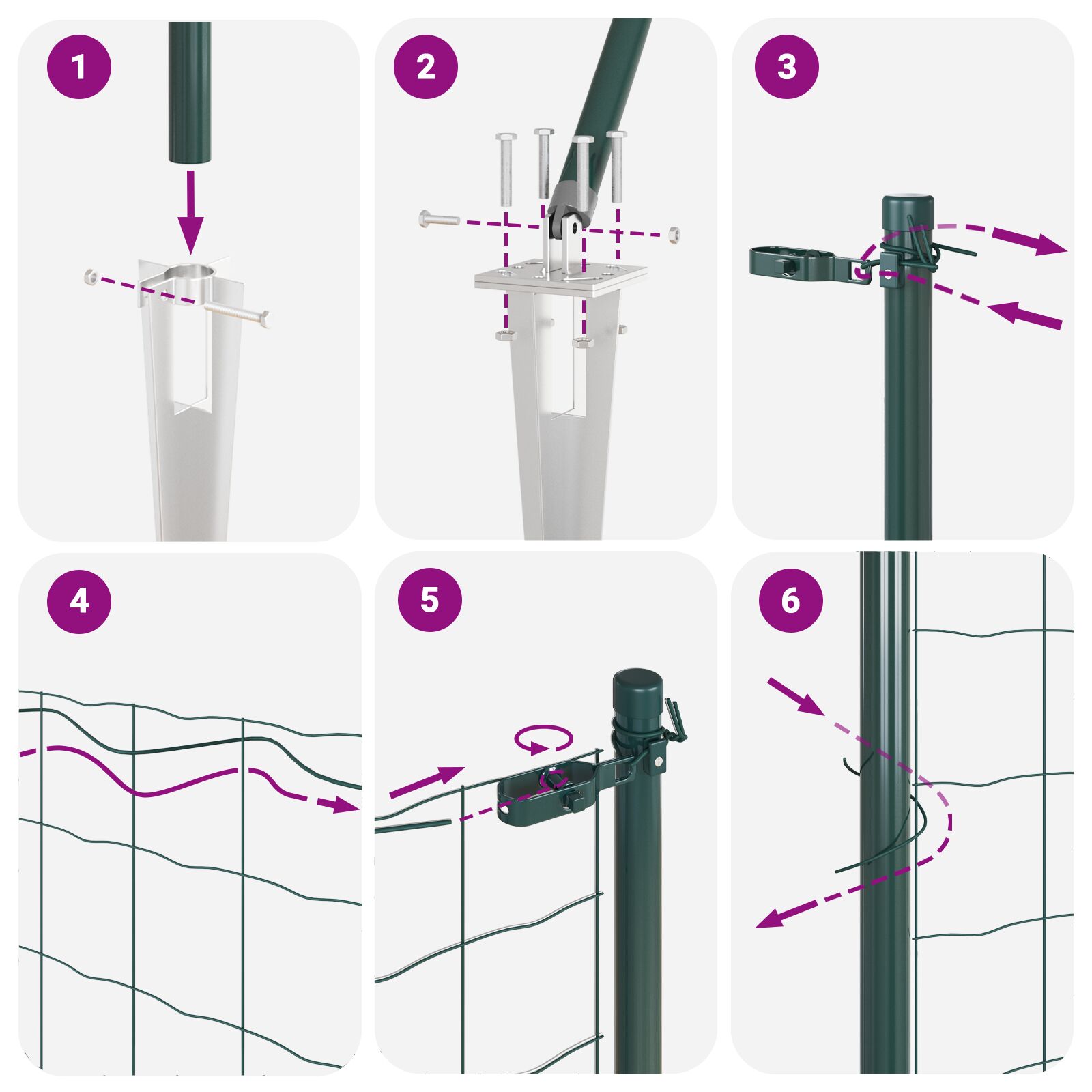 Hegesztett drótkerítés 7 cölöpös zöld 0.6x10 m acél
