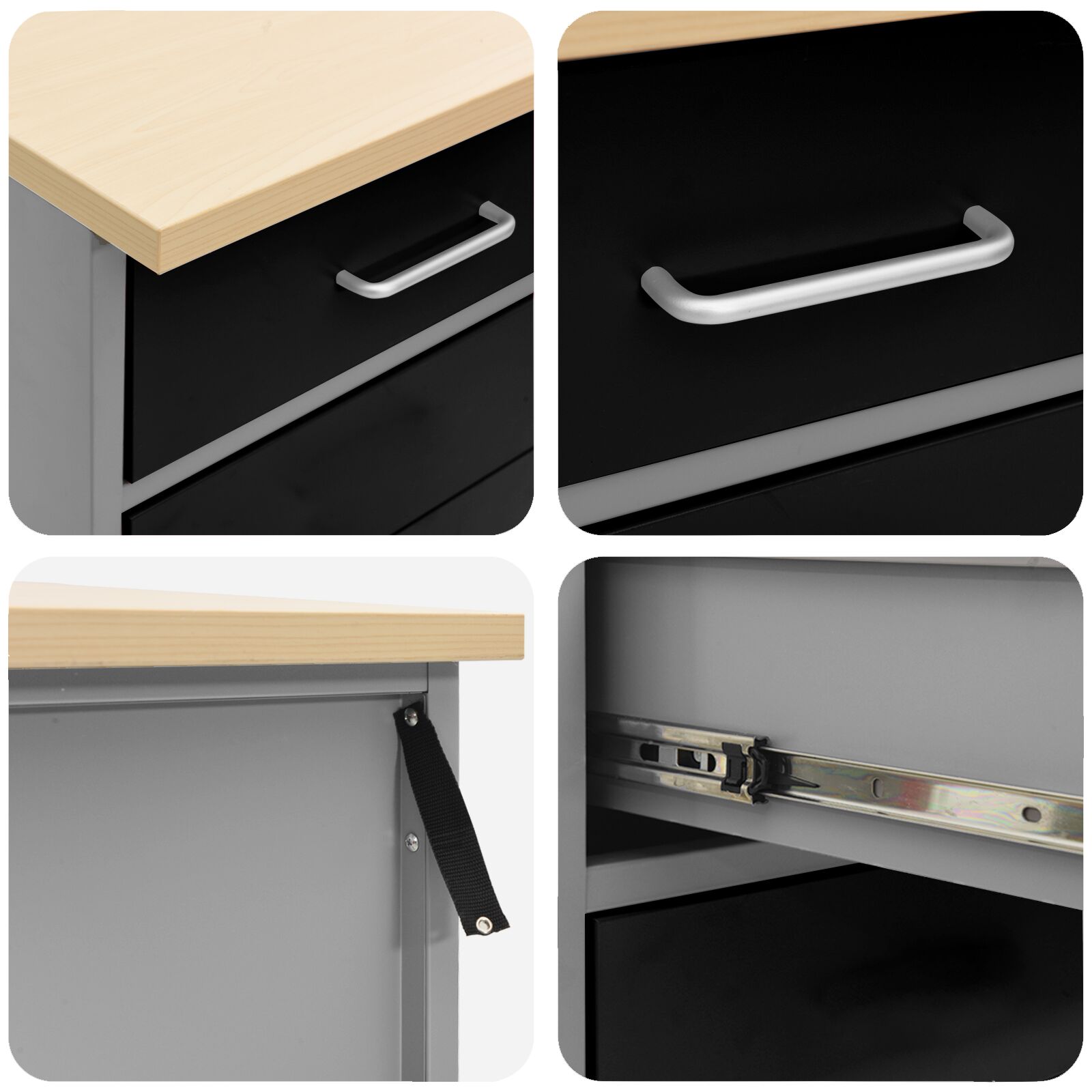 10 darabos munkapad készlet fekete acél