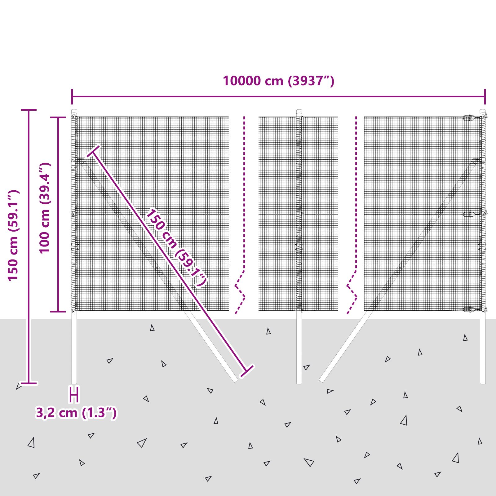Hegesztett drótkerítés 13 oszloppal zöld 1x100 m acél