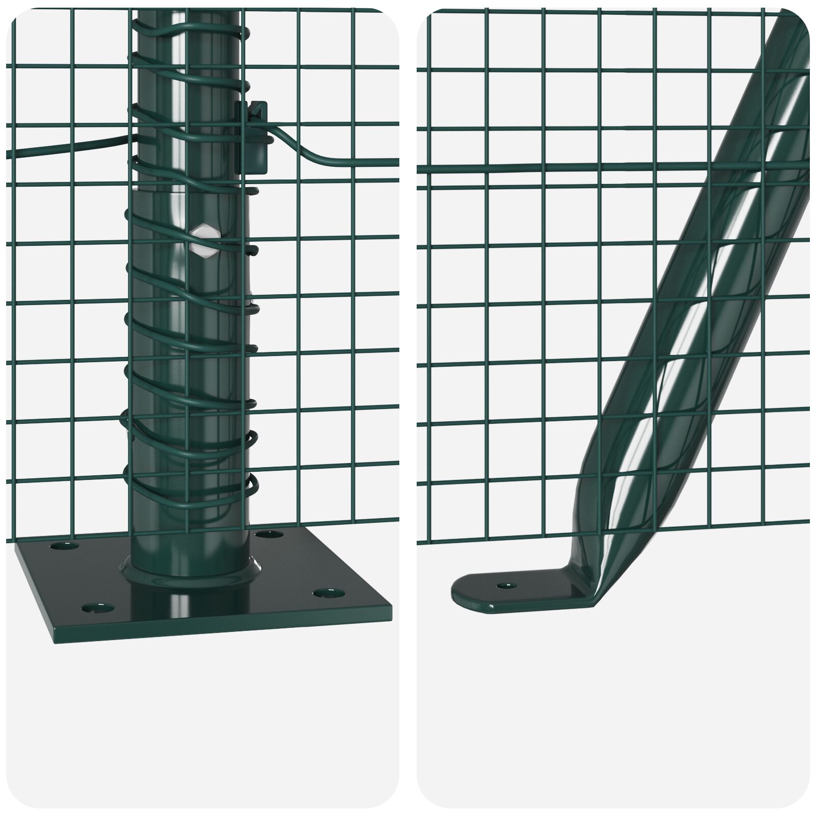 Hegesztett drótkerítés 13 flangált poszttal zöld 1,2x50 m acél Hegesztett drótkerítés 13 flangált poszttal zöld 1,2x50 m acél