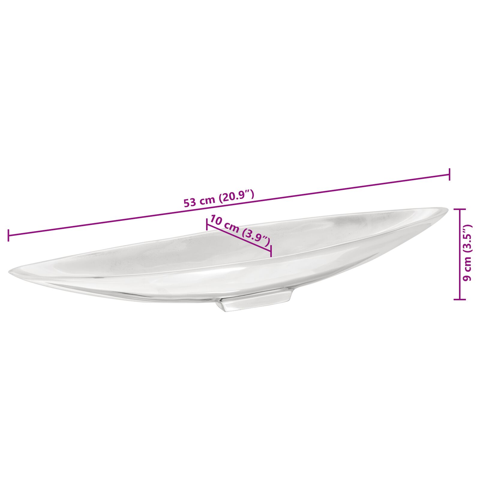 Gyümölcskosár ezüst 53x10x9 cm alumínium Gyümölcskosár ezüst 53x10x9 cm alumínium