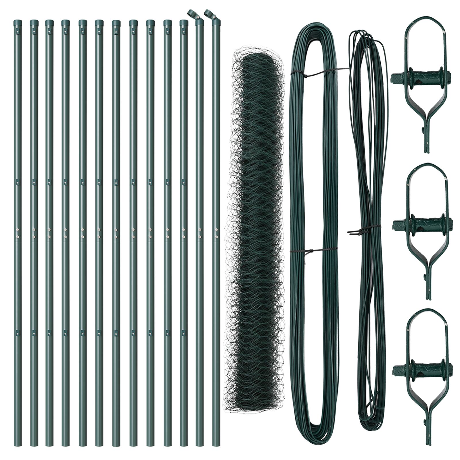 Kerítés szett 2 db erdő zöld fém 25 x 1 m tartós Kerítés szett 2 db erdő zöld fém 25 x 1 m tartós