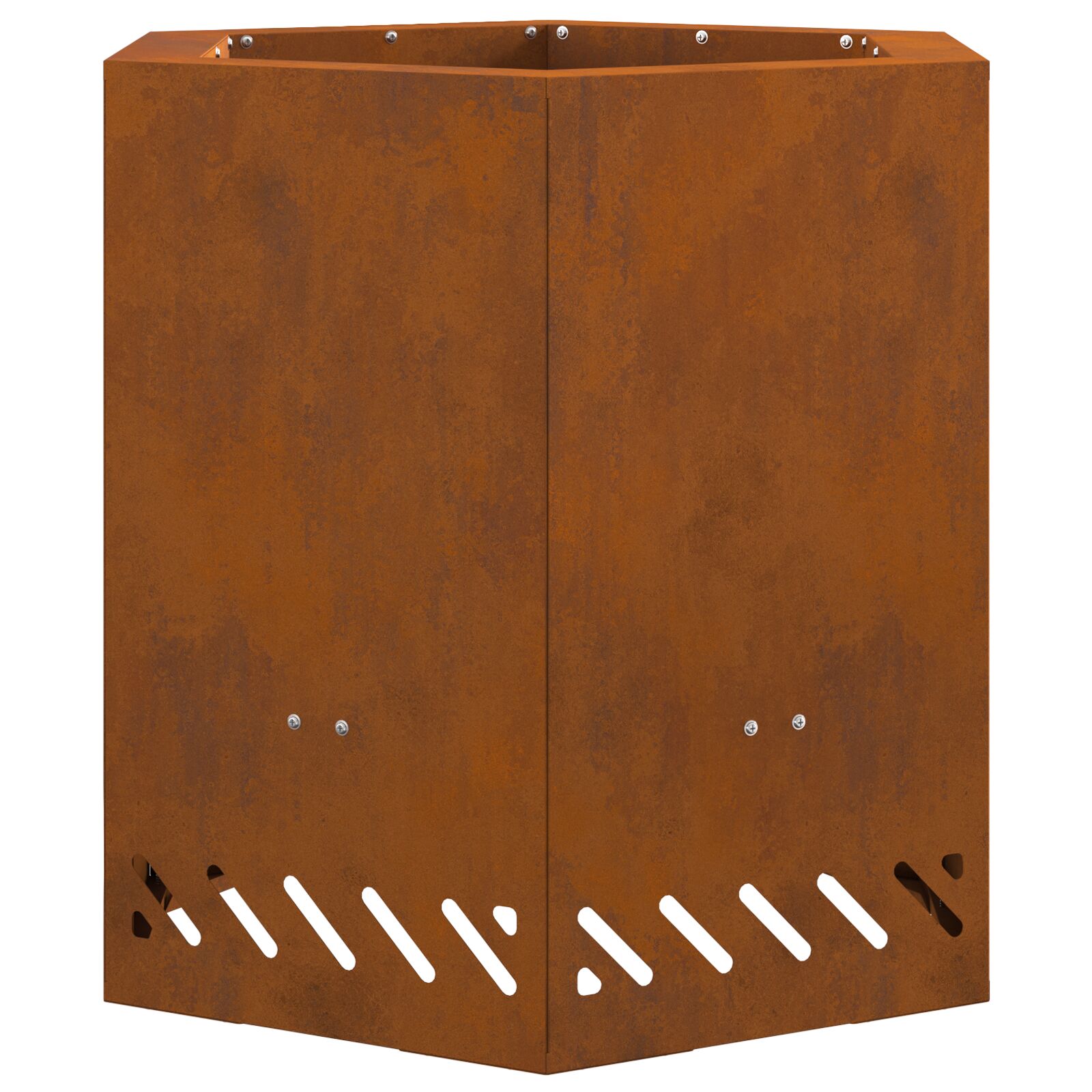 Füstmentes tűzhely hatszögletű 48x48x51 cm időjárásálló acél