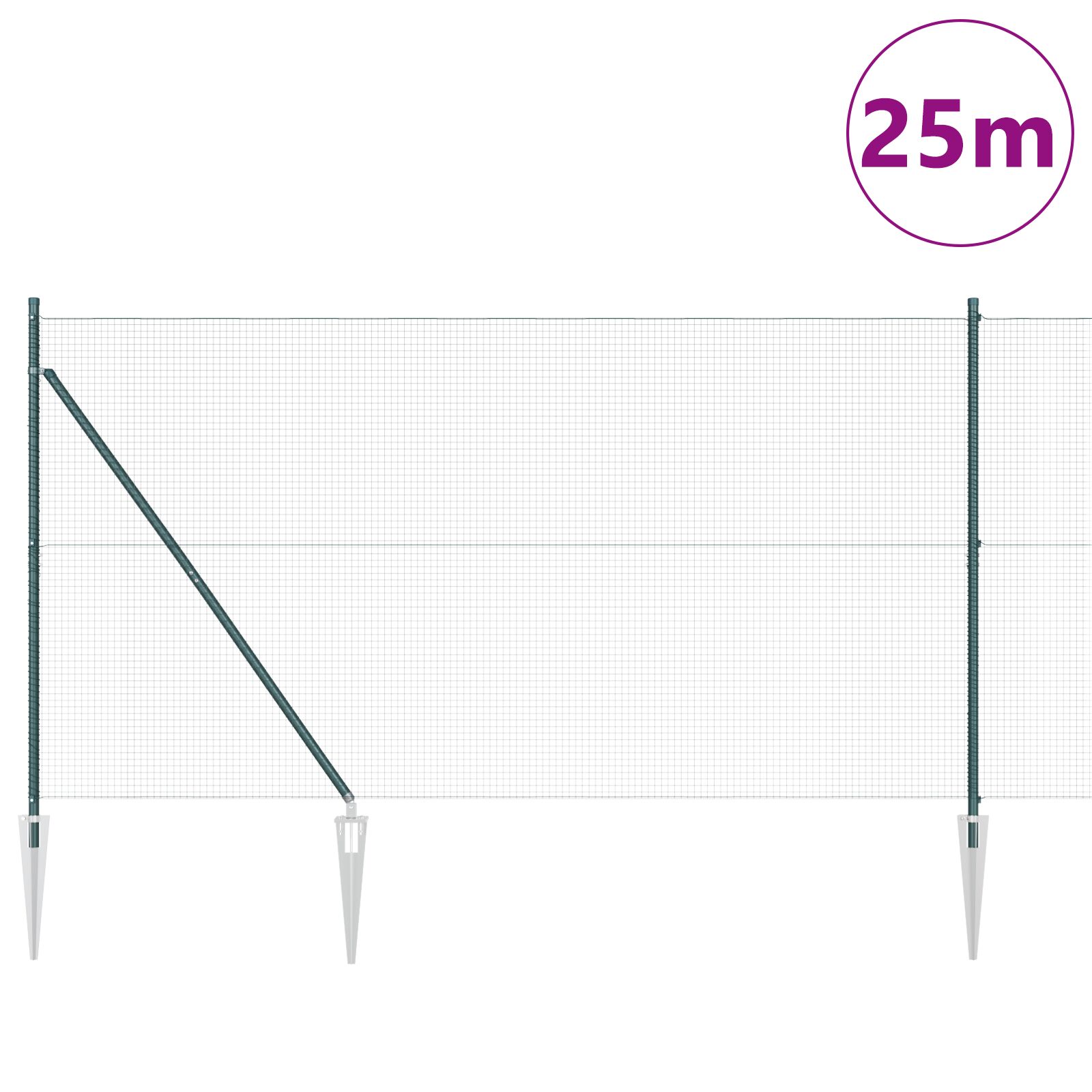 Hegesztett drótkerítés 13 cölöp zöld 1.4x25 m acél Hegesztett drótkerítés 13 cölöp zöld 1.4x25 m acél