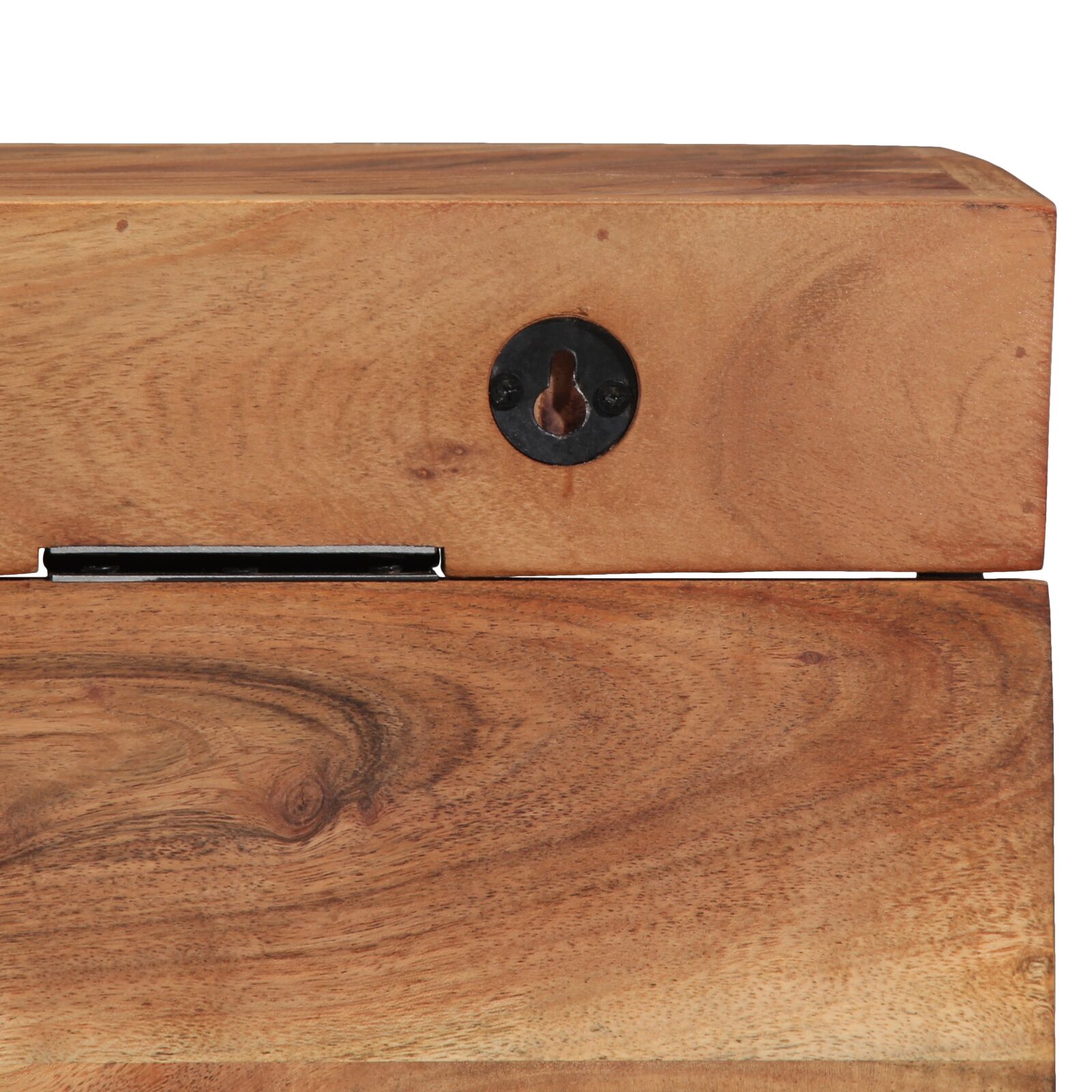 Fali fogas polccal tömör akácfából és fémből