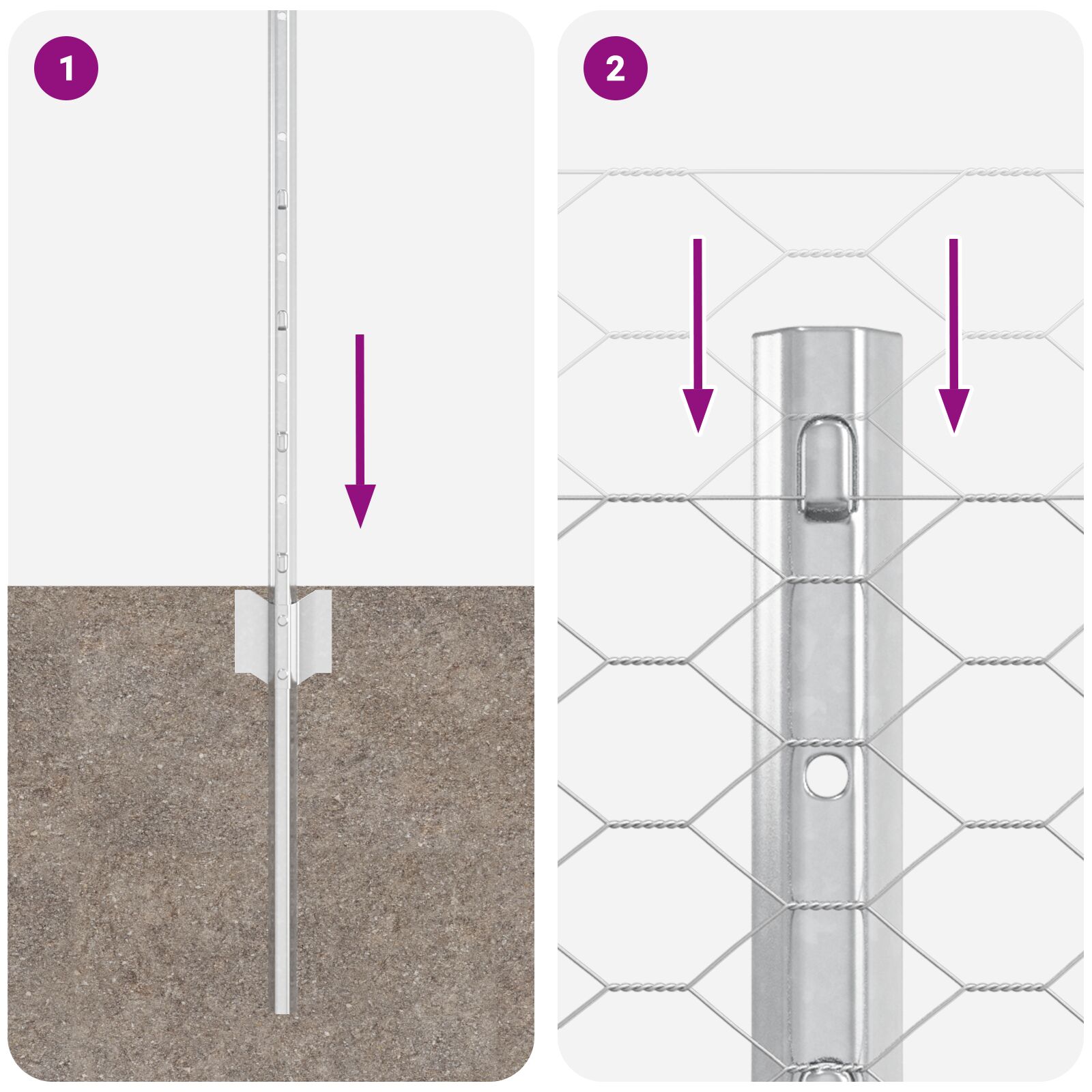 Kerítésoszlopok 11 db u-csatorna 60 cm horganyzott acél, hatszögletű kerítés 0.6x50 m horganyzott acél