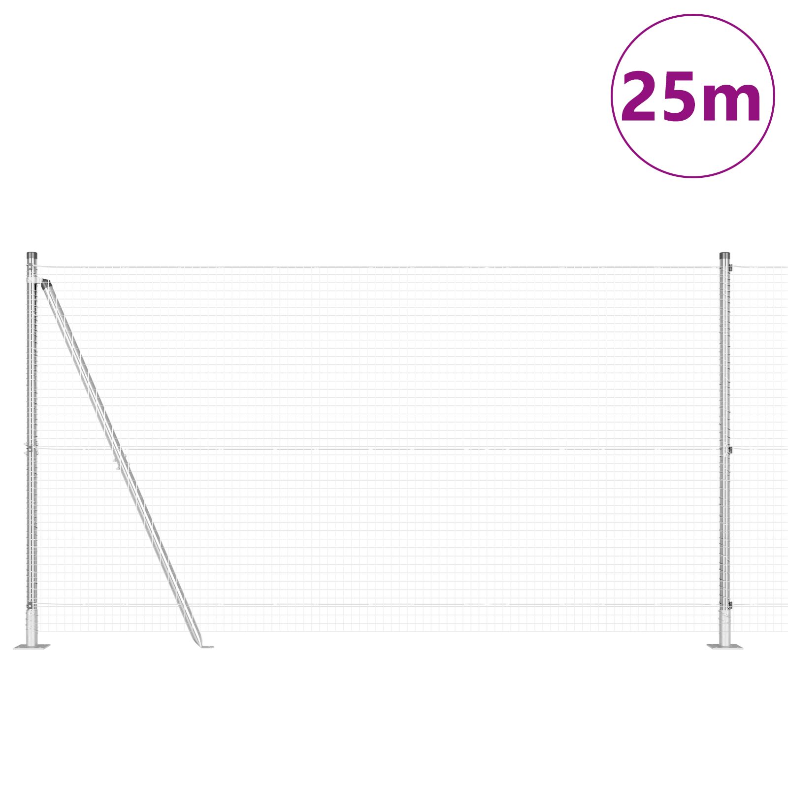 Hegesztett drótháló kerítés 13 peremelt oszloppal 1.2x25 m galvanizált acélból Hegesztett drótháló kerítés 13 peremelt oszloppal 1.2x25 m galvanizált acélból