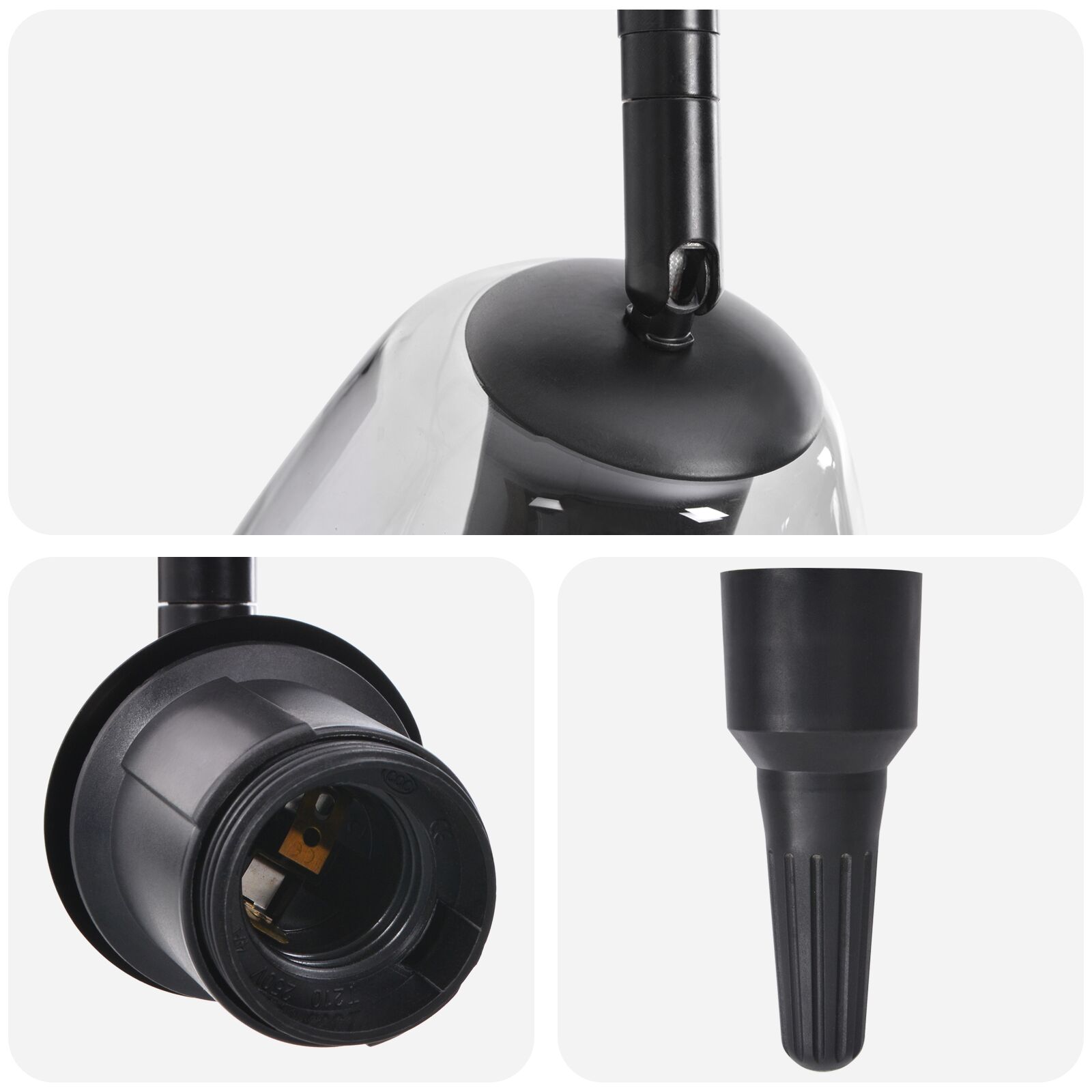 Mennyezeti világítás állítható üveg lámpabúrával antracit e27