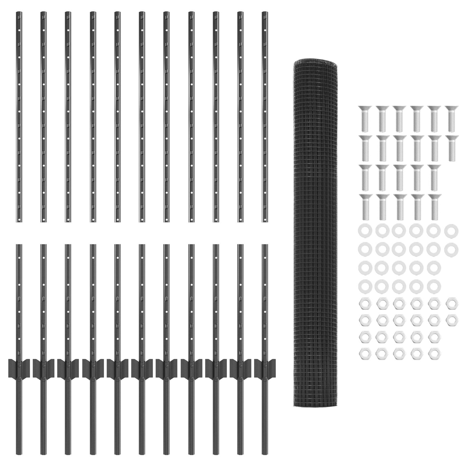 Csirkeháló kerítés szett 2 db szürke porszórt acél 25 x 1 m
