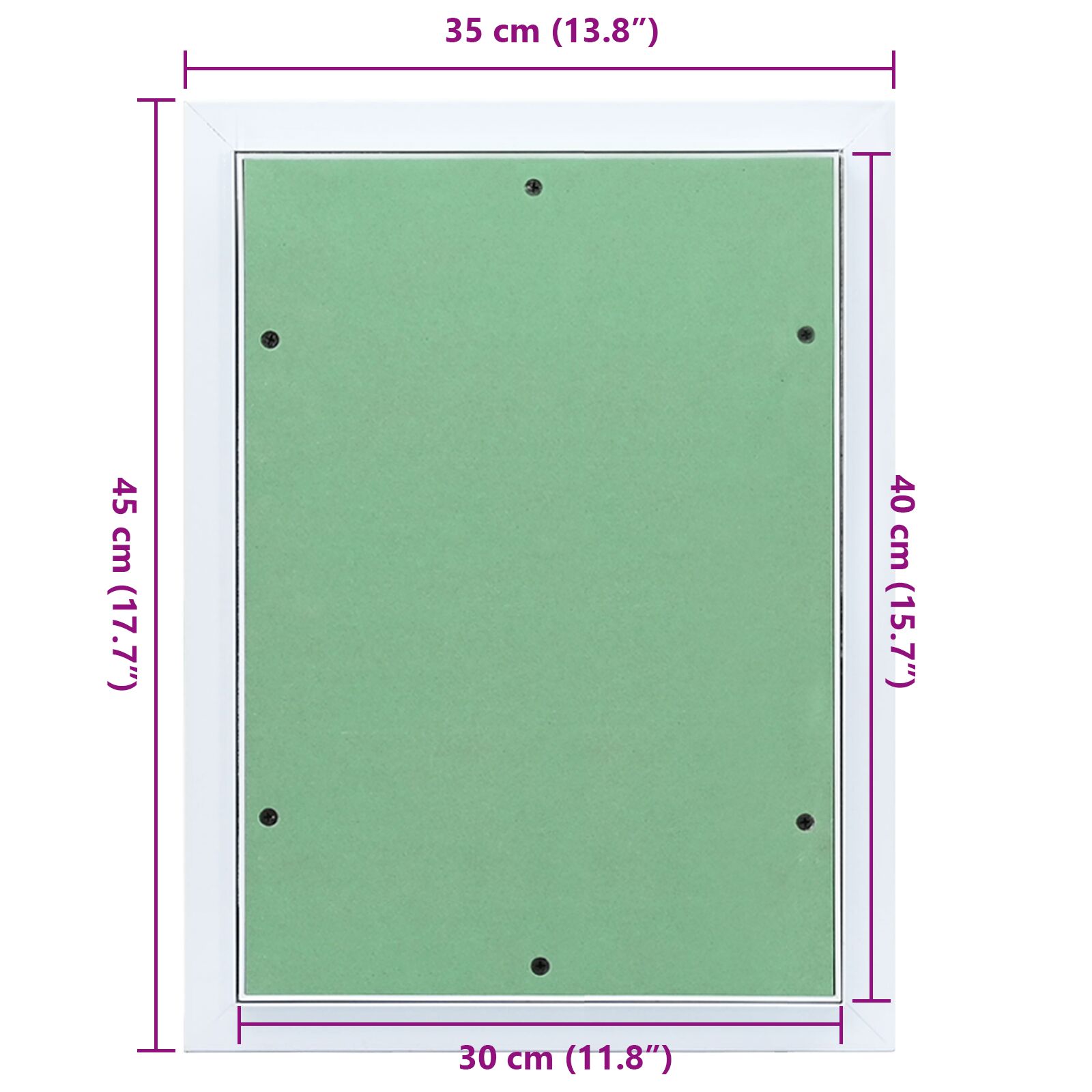 Alumínium keretes hozzáférő panel gipszkartonhoz 300x400 mm