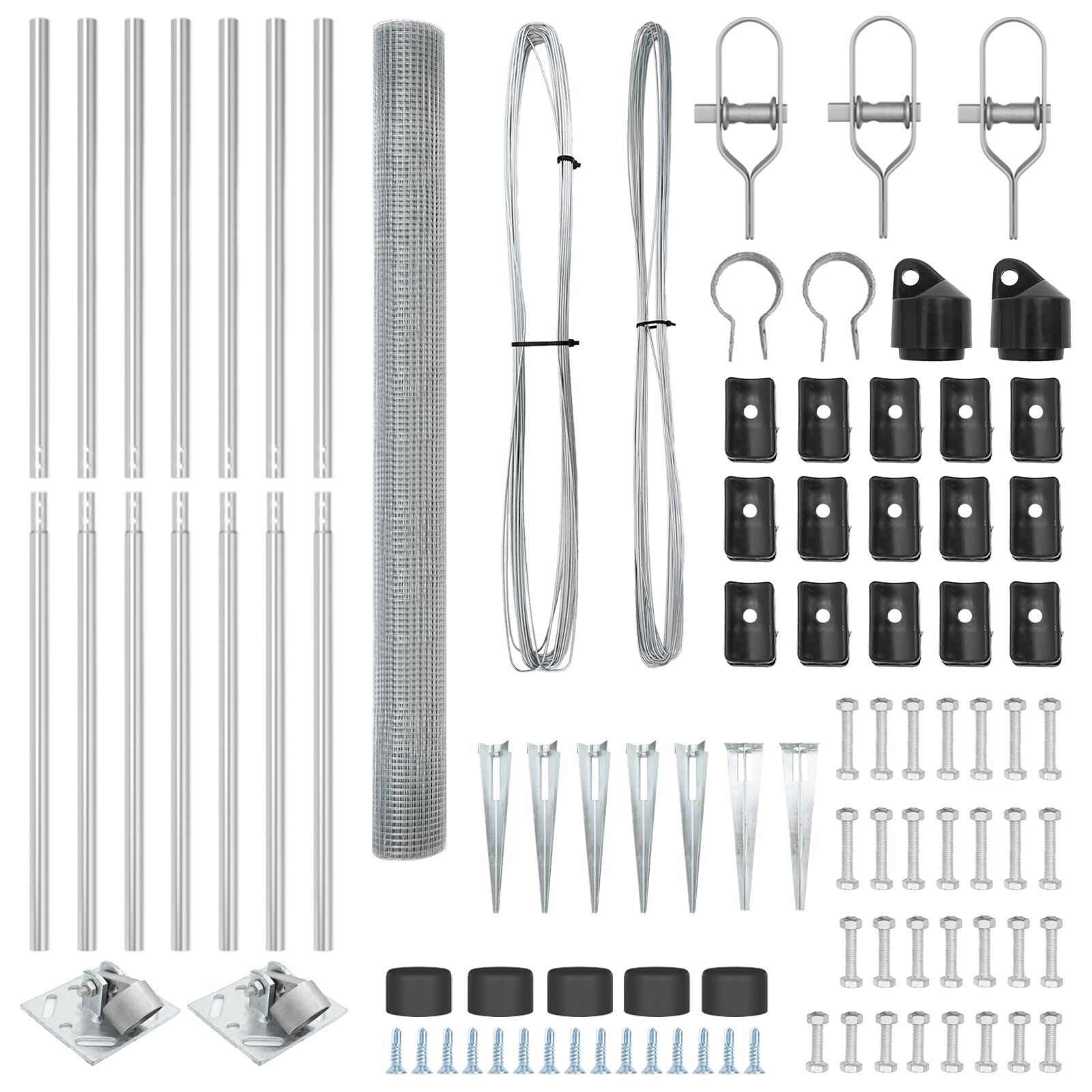 Horganyzott kábelkerítés 7 tüskeoszloppal 1.6x10 m