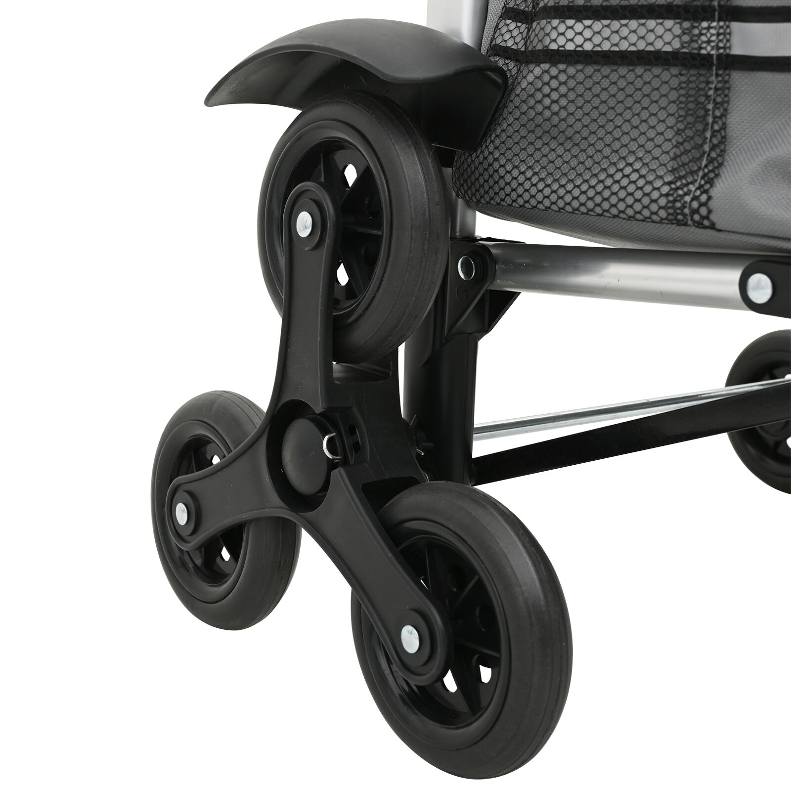 Bevásárlókocsi kerekekkel és állítható fogantyúval szürke 40 l