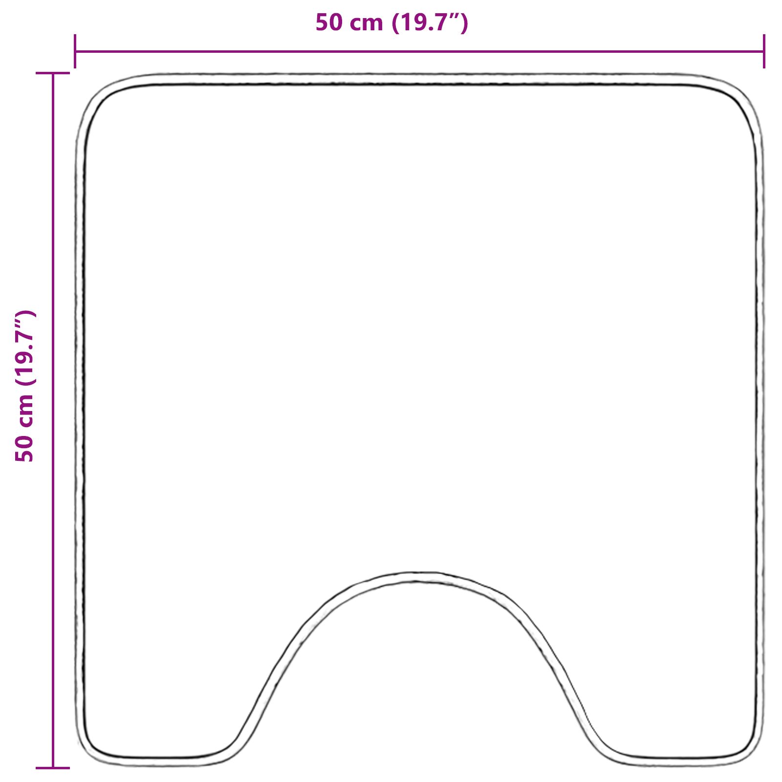 U-alakú fürdőszőnyeg sötétszürke 50x50 cm poliészter csúszásgátló