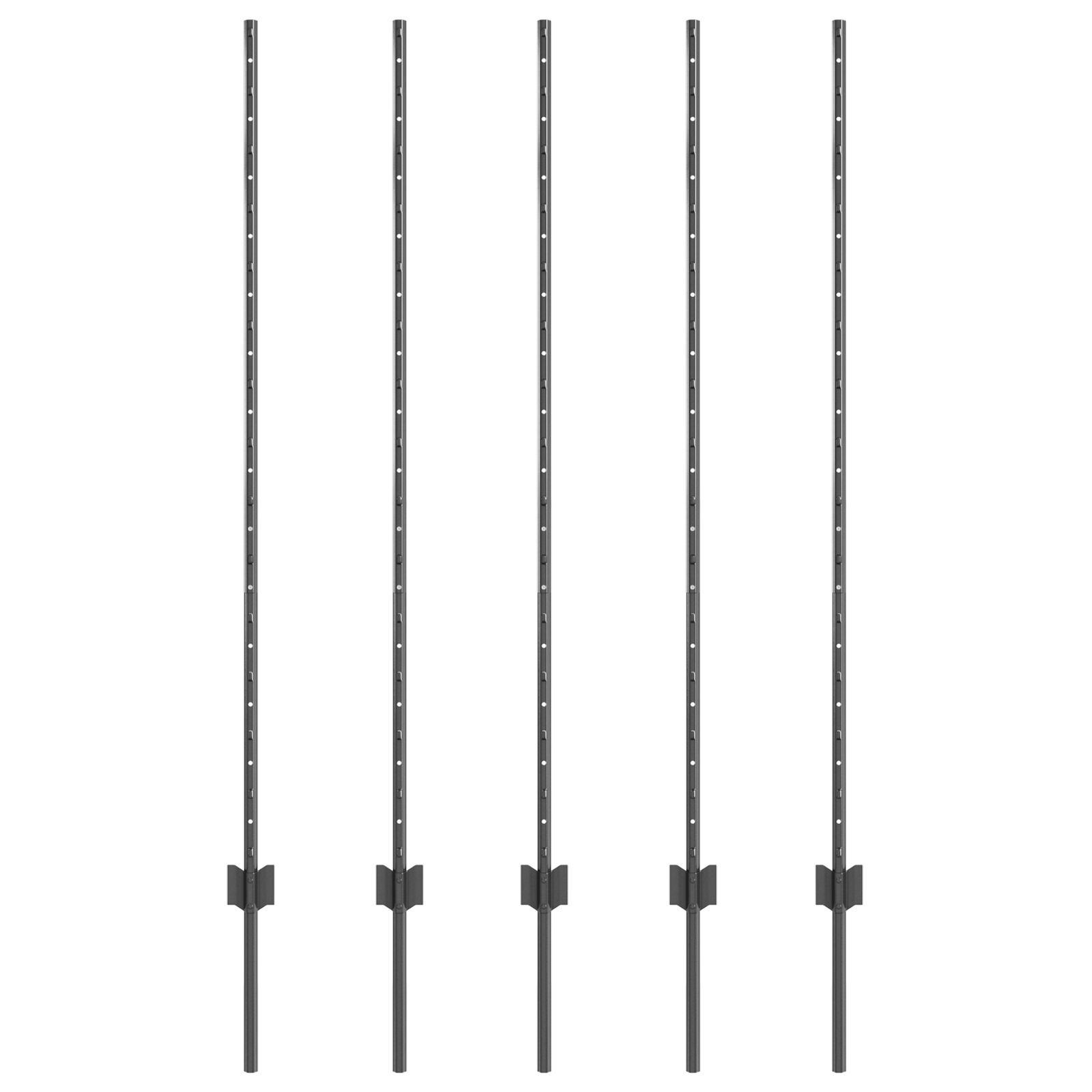 10 db u-csatorna szürke 140 cm acél kerítésoszlop