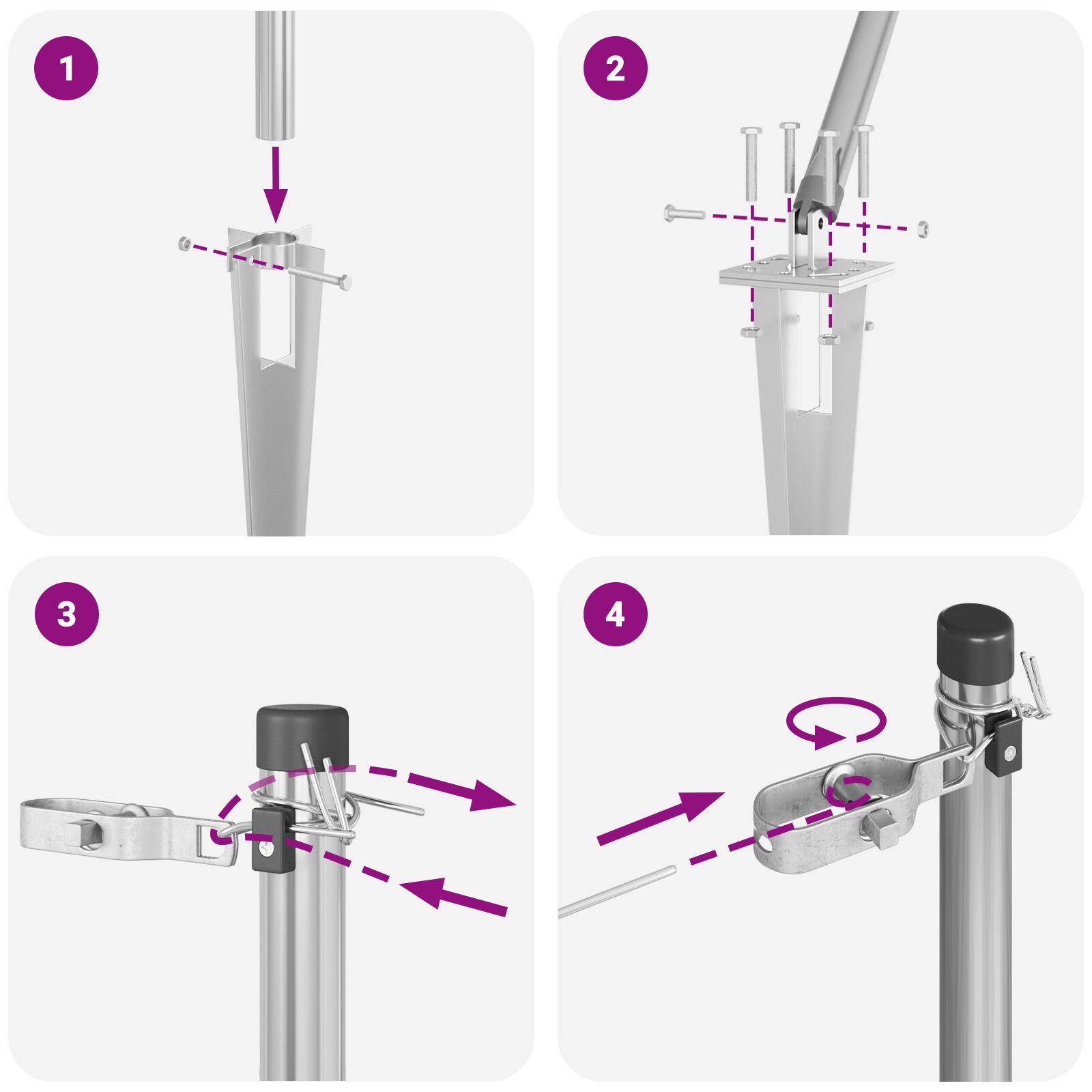 Fémoszlopok cövekekkel 26 db ø32 mm 170 cm galvanizált acél