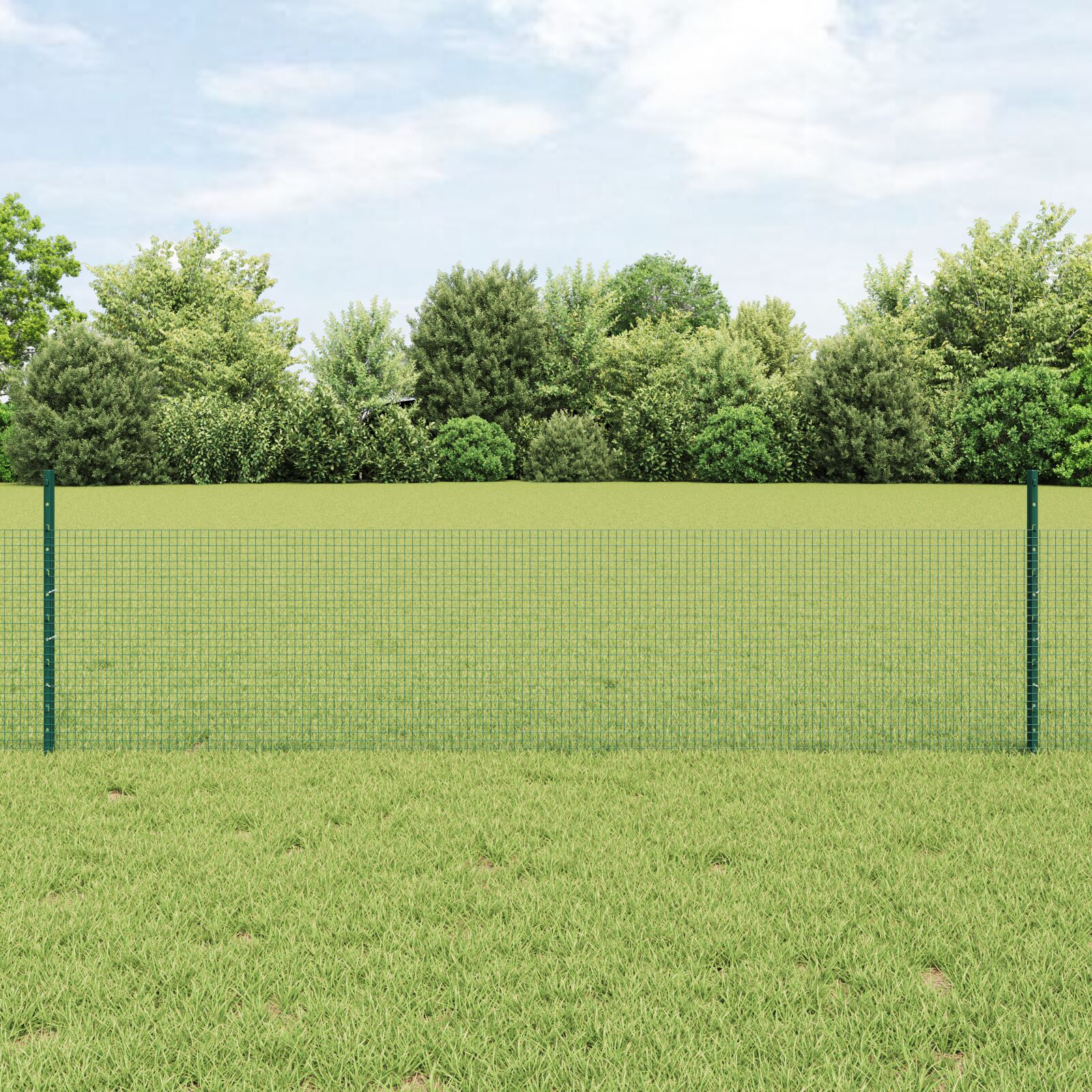 Tyúk kerítés készlet 2 db-os készlet zöld fém 10 x 0.5 m kerítés