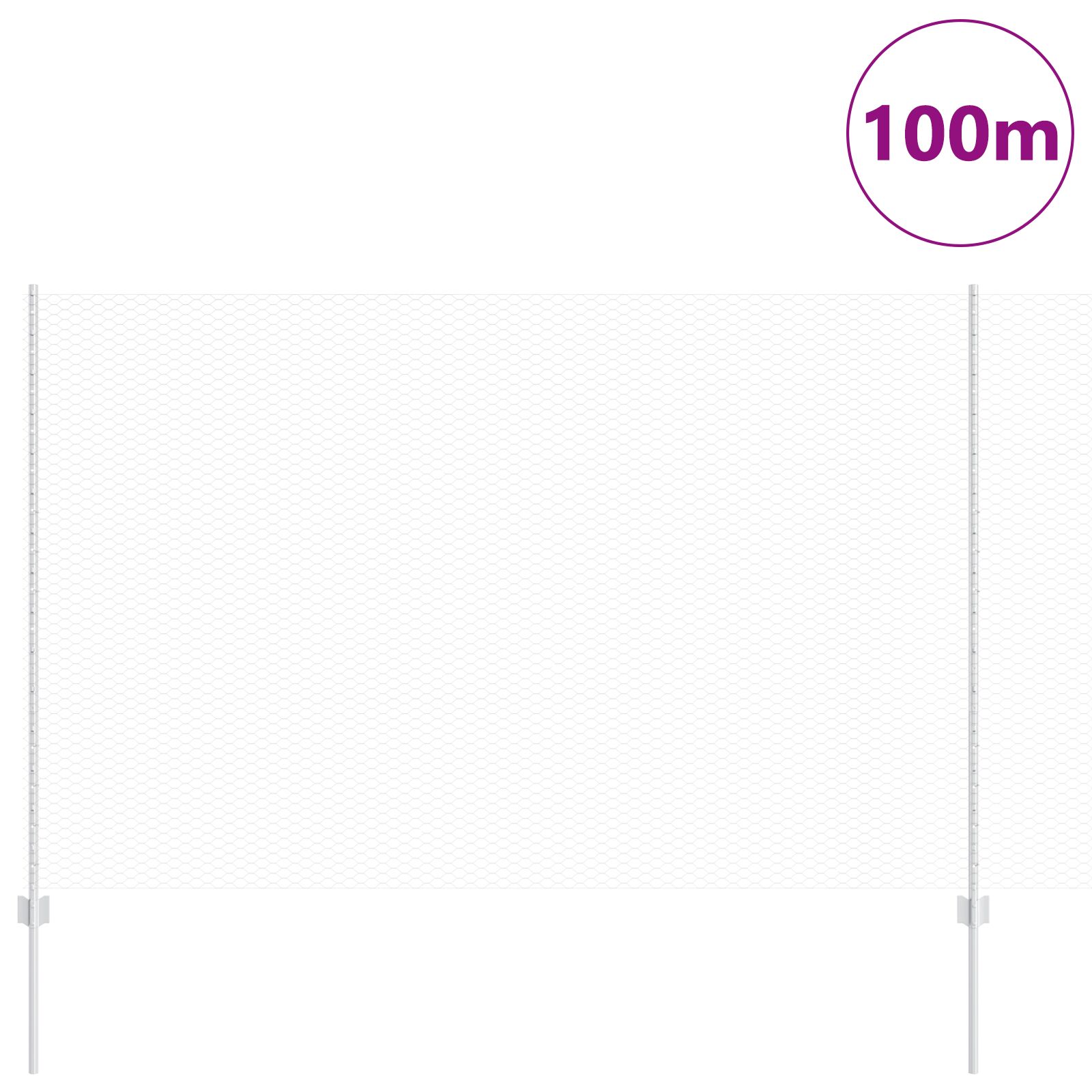 Kerítésoszlopok 22 db u-csatorna 160 cm horganyzott acél, hatszögletű kerítés 1,6x100 m horganyzott acél Kerítésoszlopok 22 db u-csatorna 160 cm horganyzott acél, hatszögletű kerítés 1,6x100 m horganyzott acél