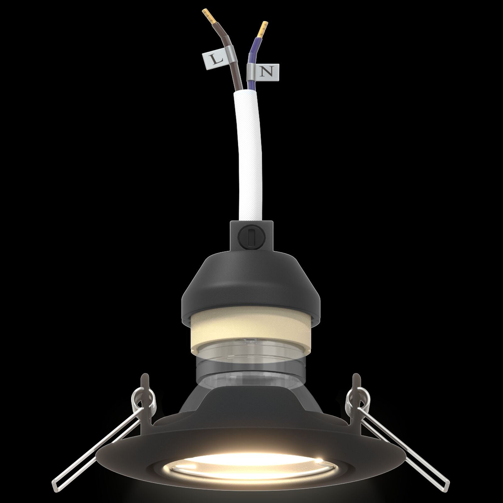 Lámpák 24 darabos szett fekete műanyag 9 cm modern