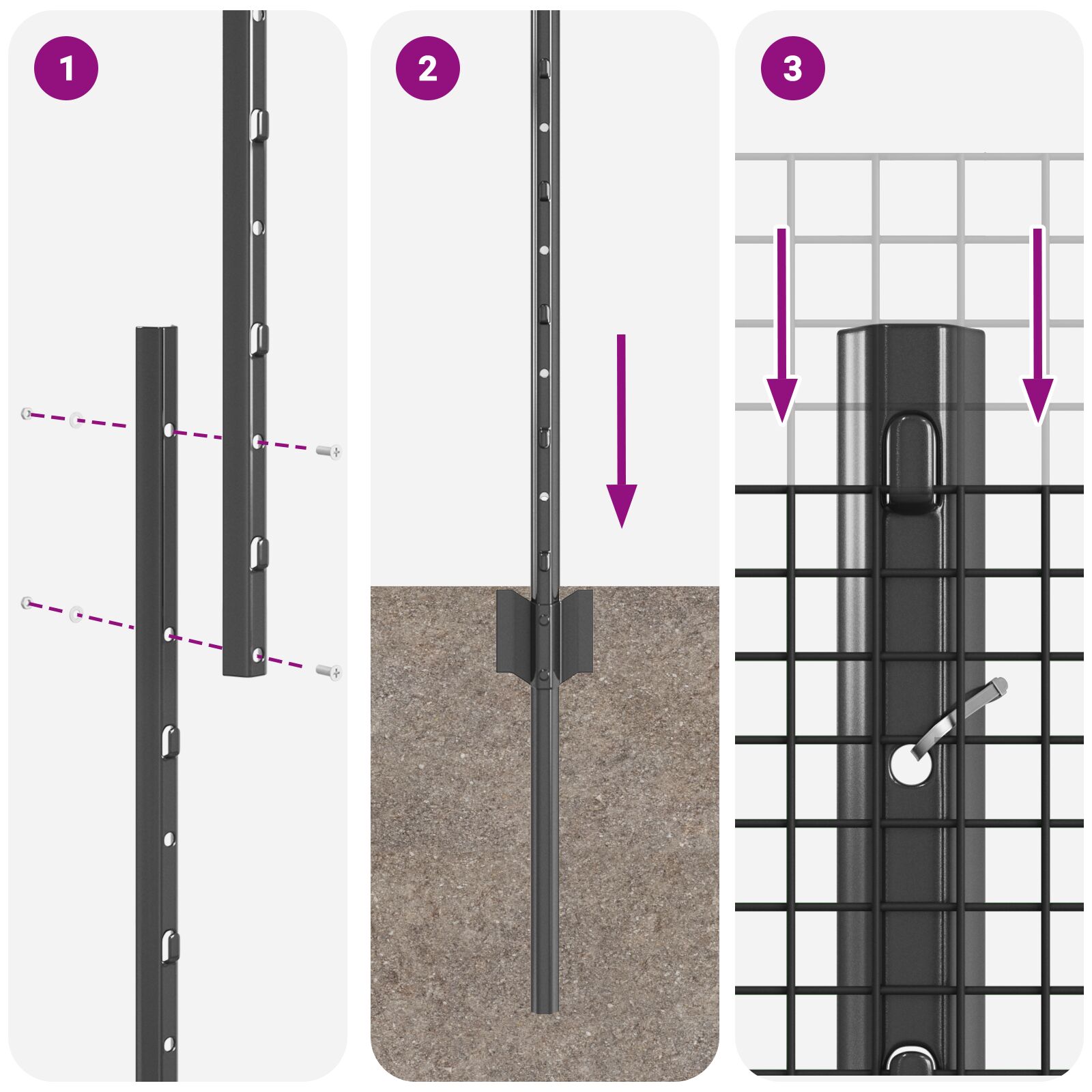 Csirkeháló kerítés szett 2 db szürke porszórt acél 25 x 1 m