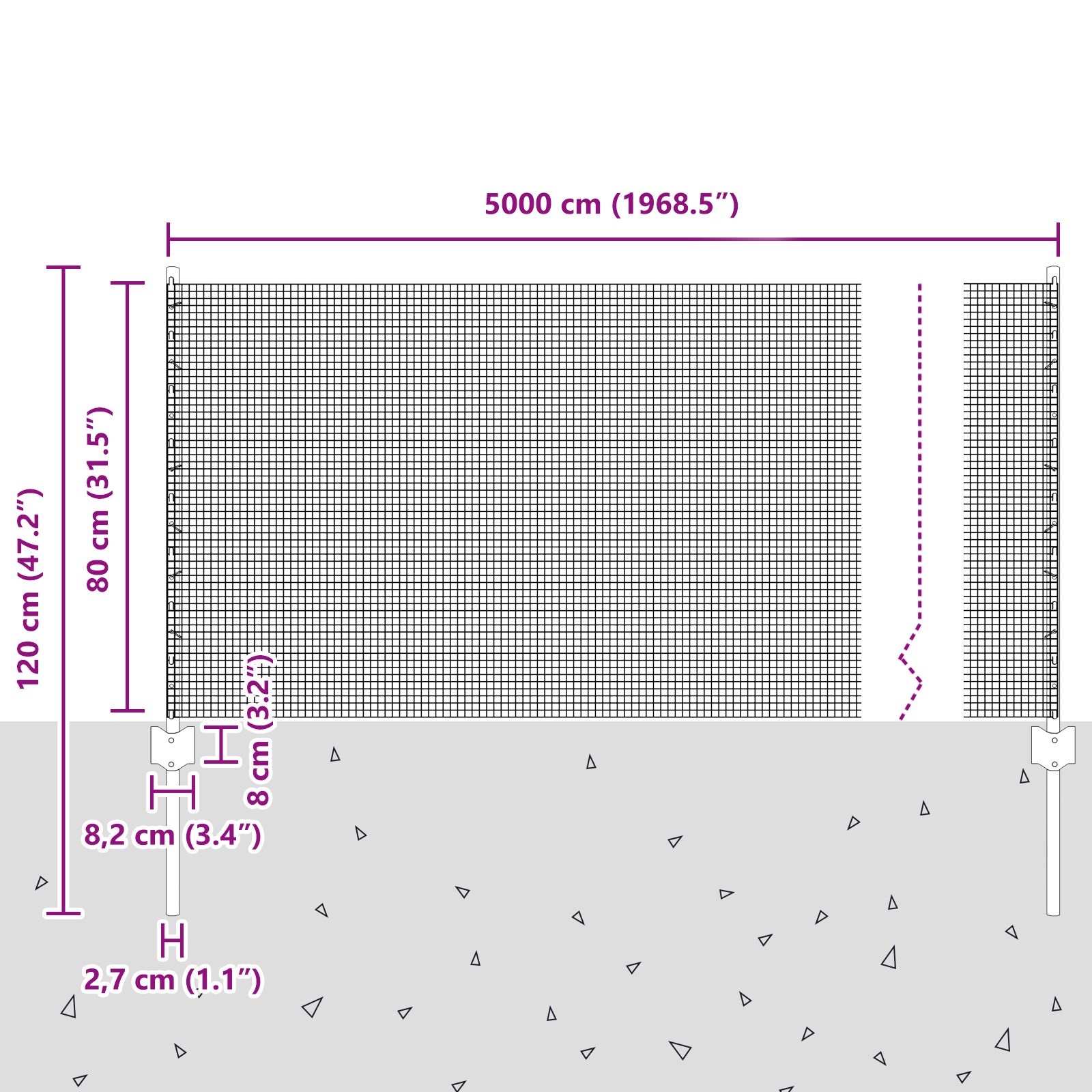 Hegesztett drótkert 22 u poszttal zöld 0,8x50 m acél