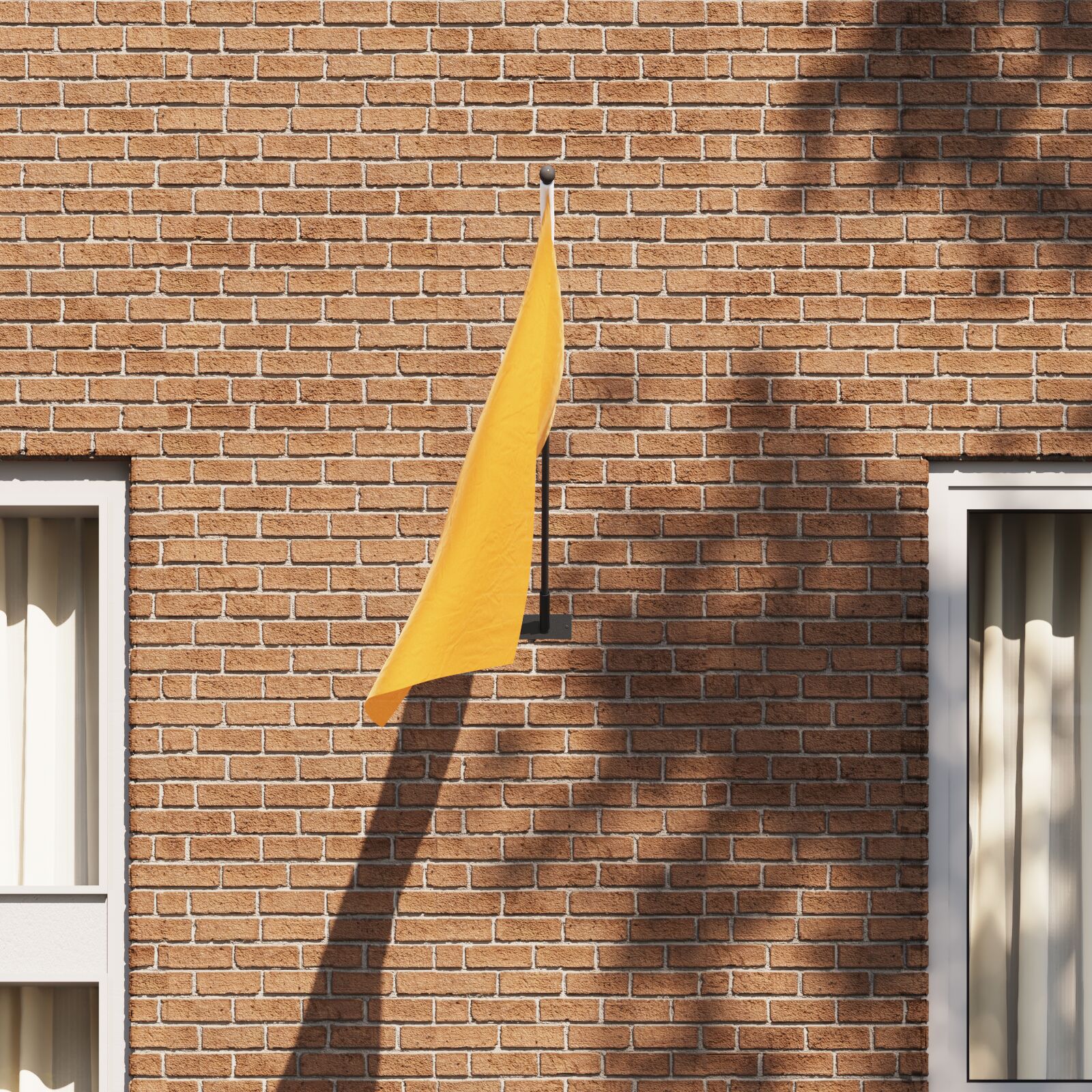 Falra szerelhető zászló tartó 1 zászlóhoz - fekete acél