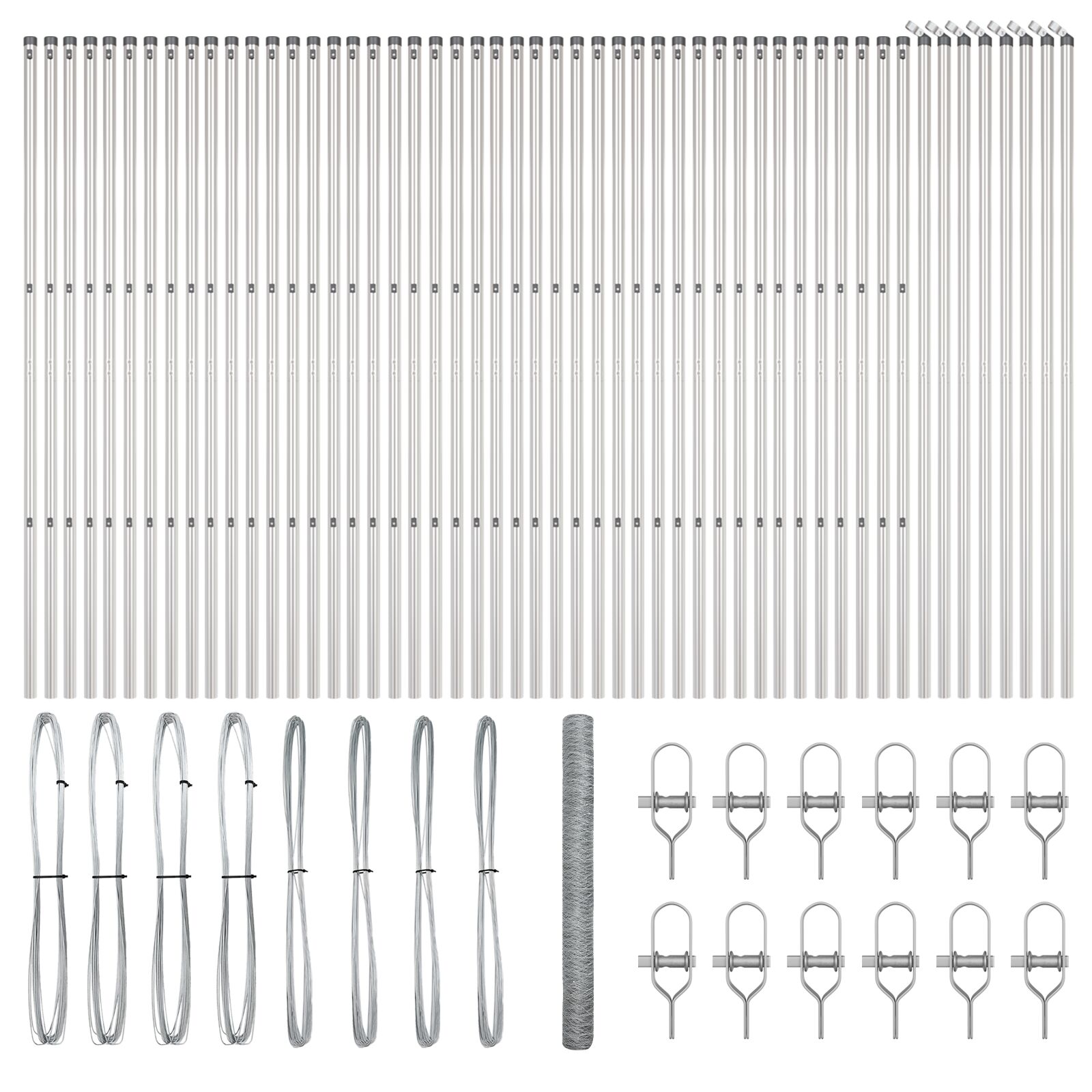 Hexagon kerítés 1.6x100 m galvanizált acél, kerítésoszlopok 13 db ø32 mm 210 cm galvanizált acél