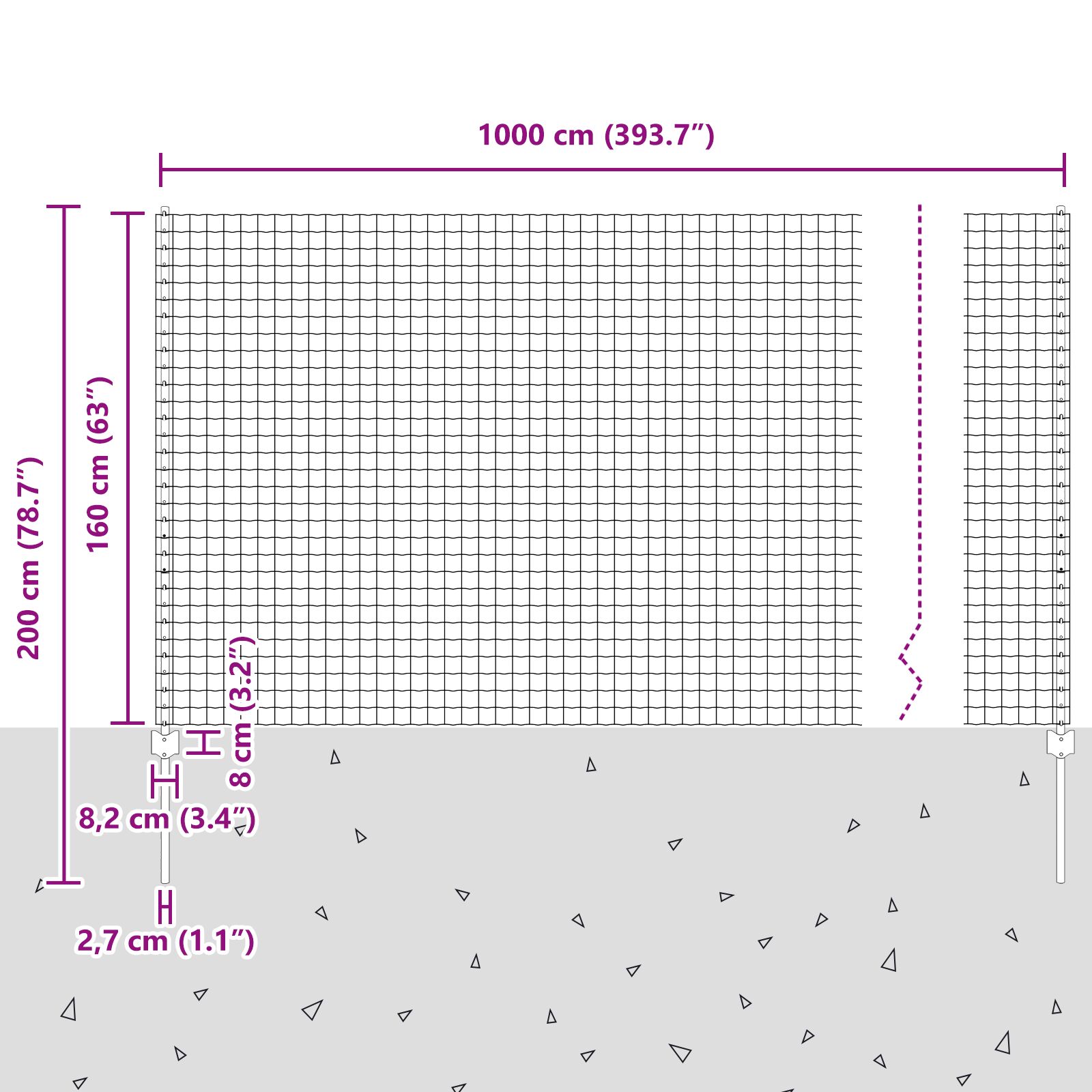 Európai kerítés szett 2 db horganyzott acél 10 m tartós