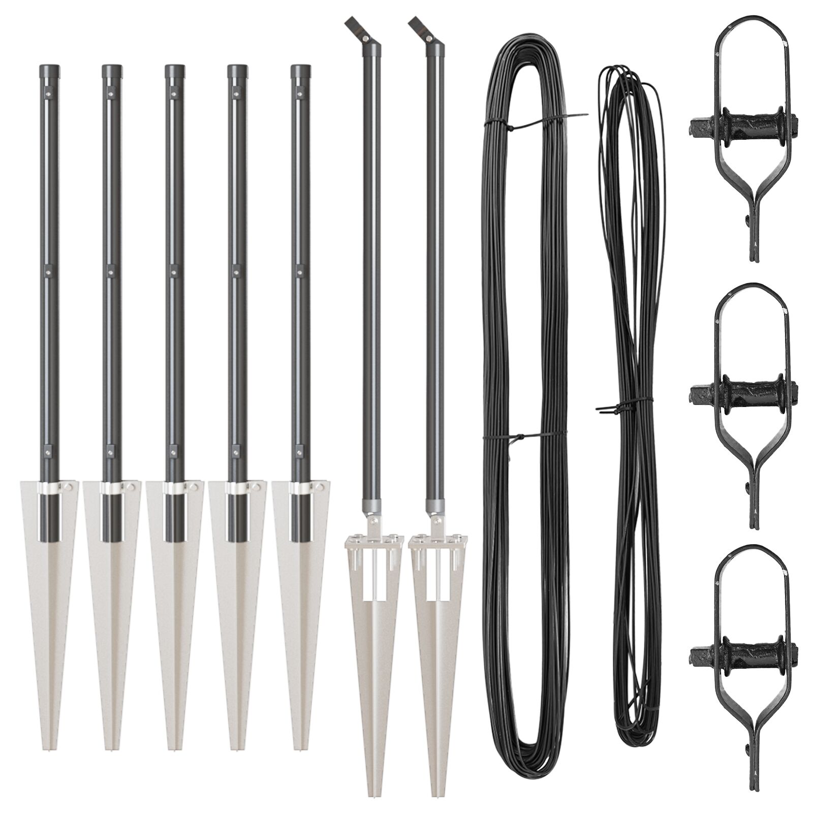 Kerítésoszlopok spike-kal 7 db ø32 mm 80 cm horganyzott acél