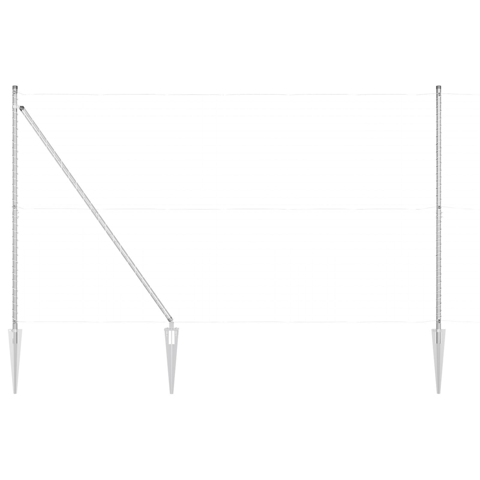 Fémoszlopok cövekekkel 26 db ø32 mm 170 cm galvanizált acél