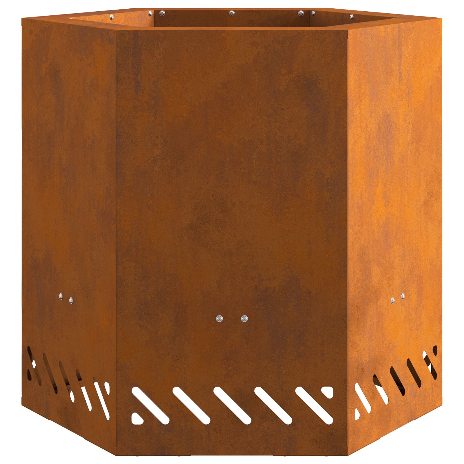 Füstmentes tűzhely hatszögletű 48x48x51 cm időjárásálló acél