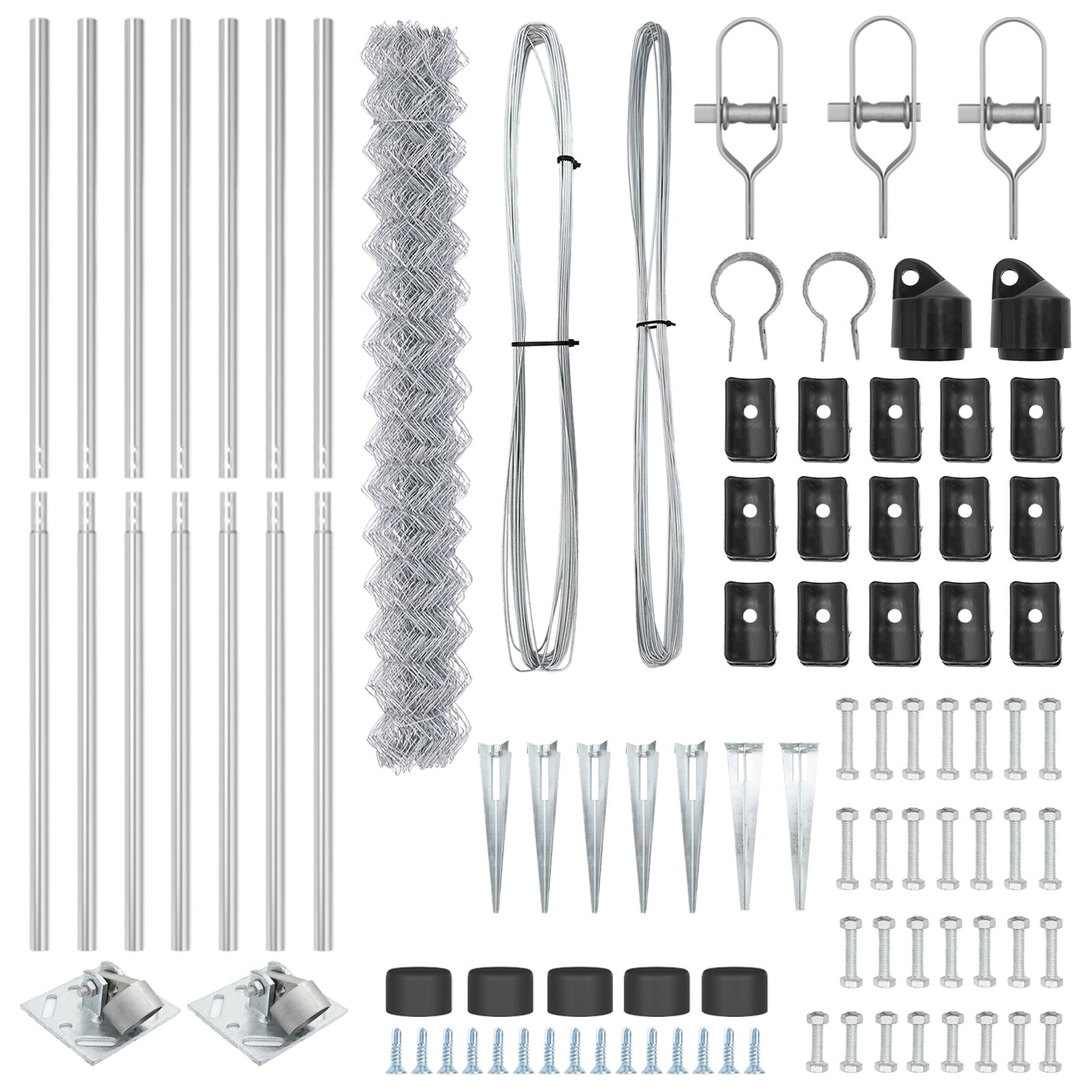 Lánckerítés 7 cölöppel 1.6x10 m horganyzott acél