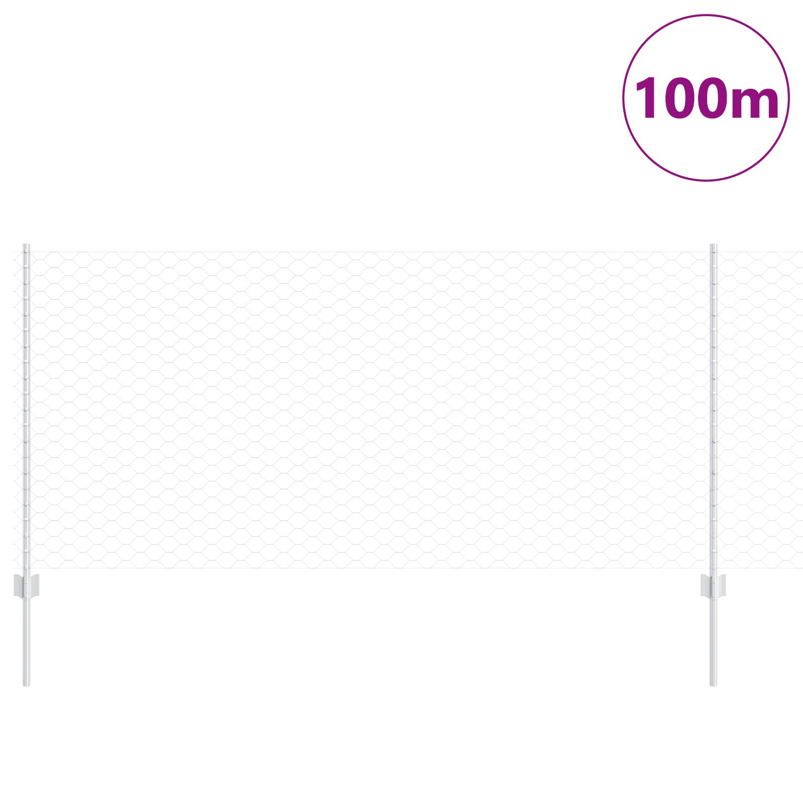 Kerítésoszlopok 22 db u-csatorna 100 cm horganyzott acél, hatszögletű kerítés 1x100 m horganyzott acél Kerítésoszlopok 22 db u-csatorna 100 cm horganyzott acél, hatszögletű kerítés 1x100 m horganyzott acél