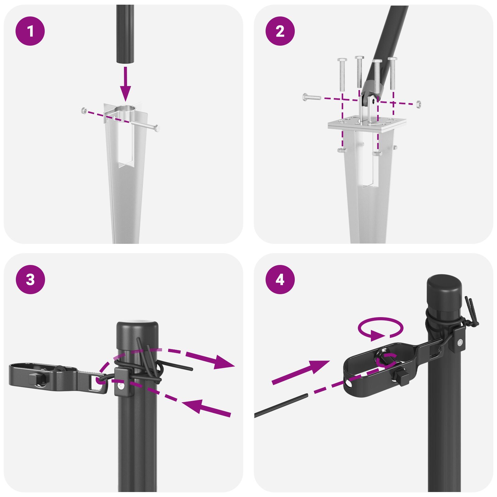 Fennsíkos oszlopok hegyekkel 52 db ø32 mm 160 cm galvanizált acél