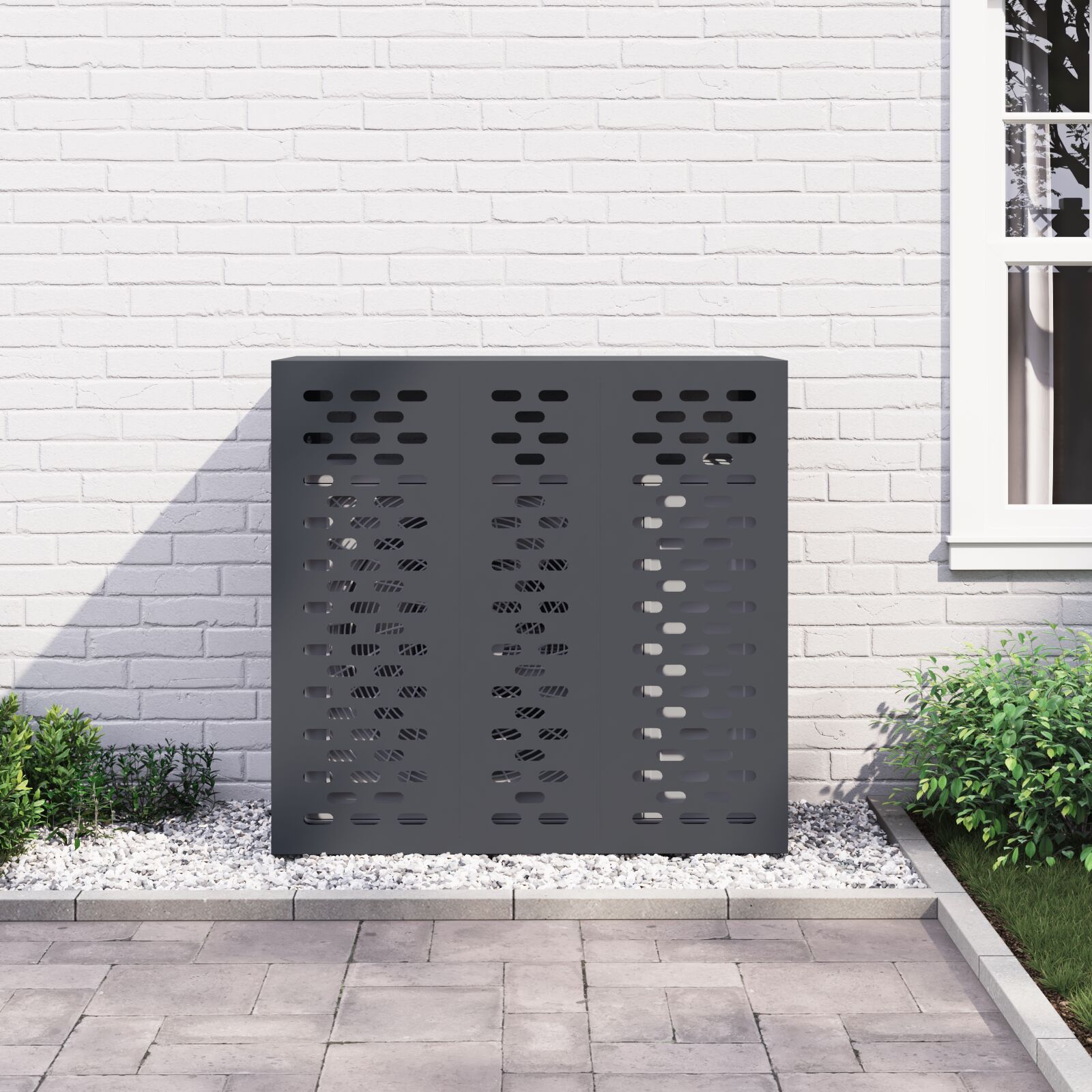 Légkondicionáló fedél antracit 110x50x105 cm acél