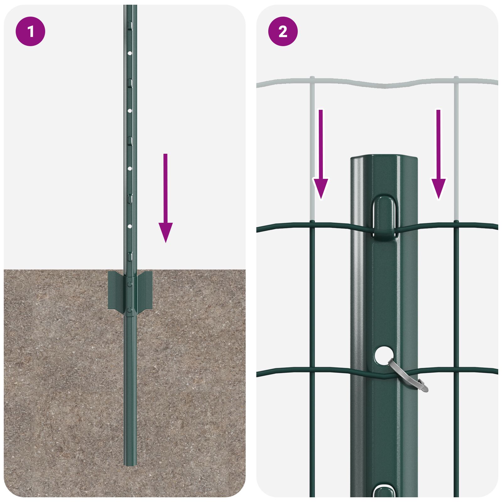 Európai kerítés 2 db zöld acél 25 x 0.6 m tartós